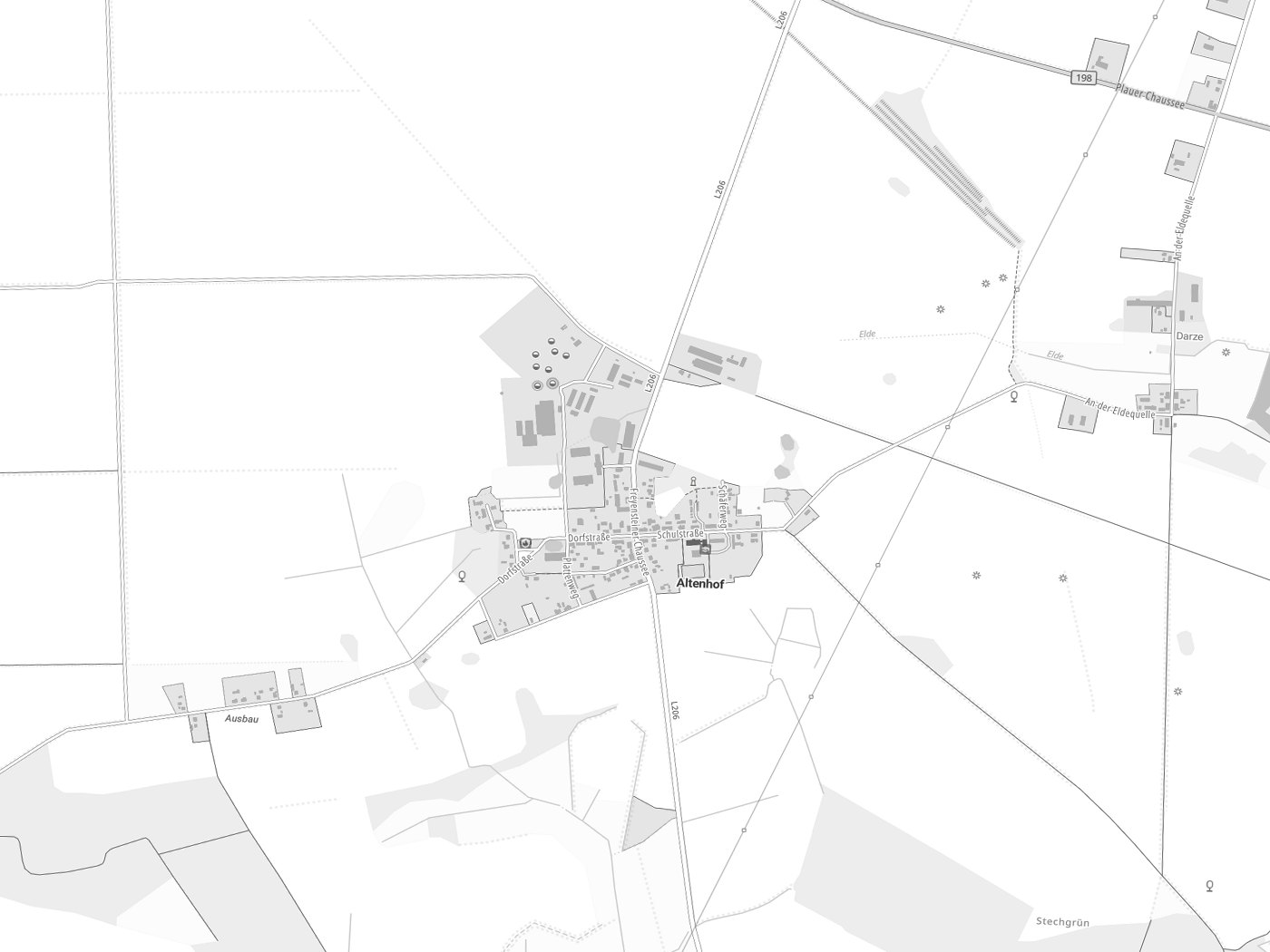 Kartenausschnitt Altenhof mit Gewässern
