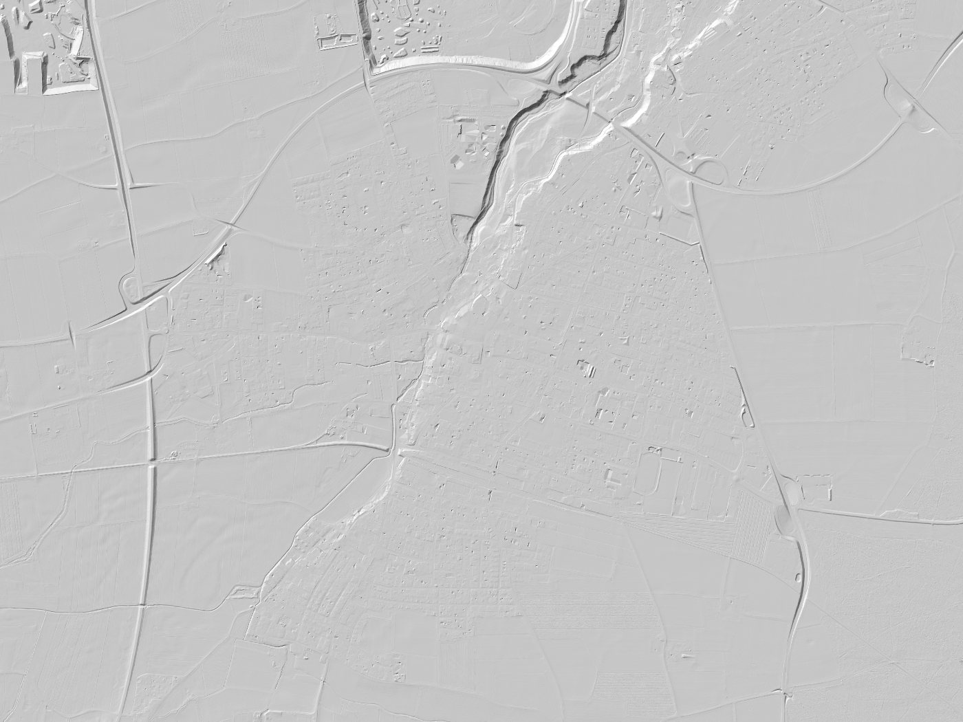 Geländeschummerung von Altötting
