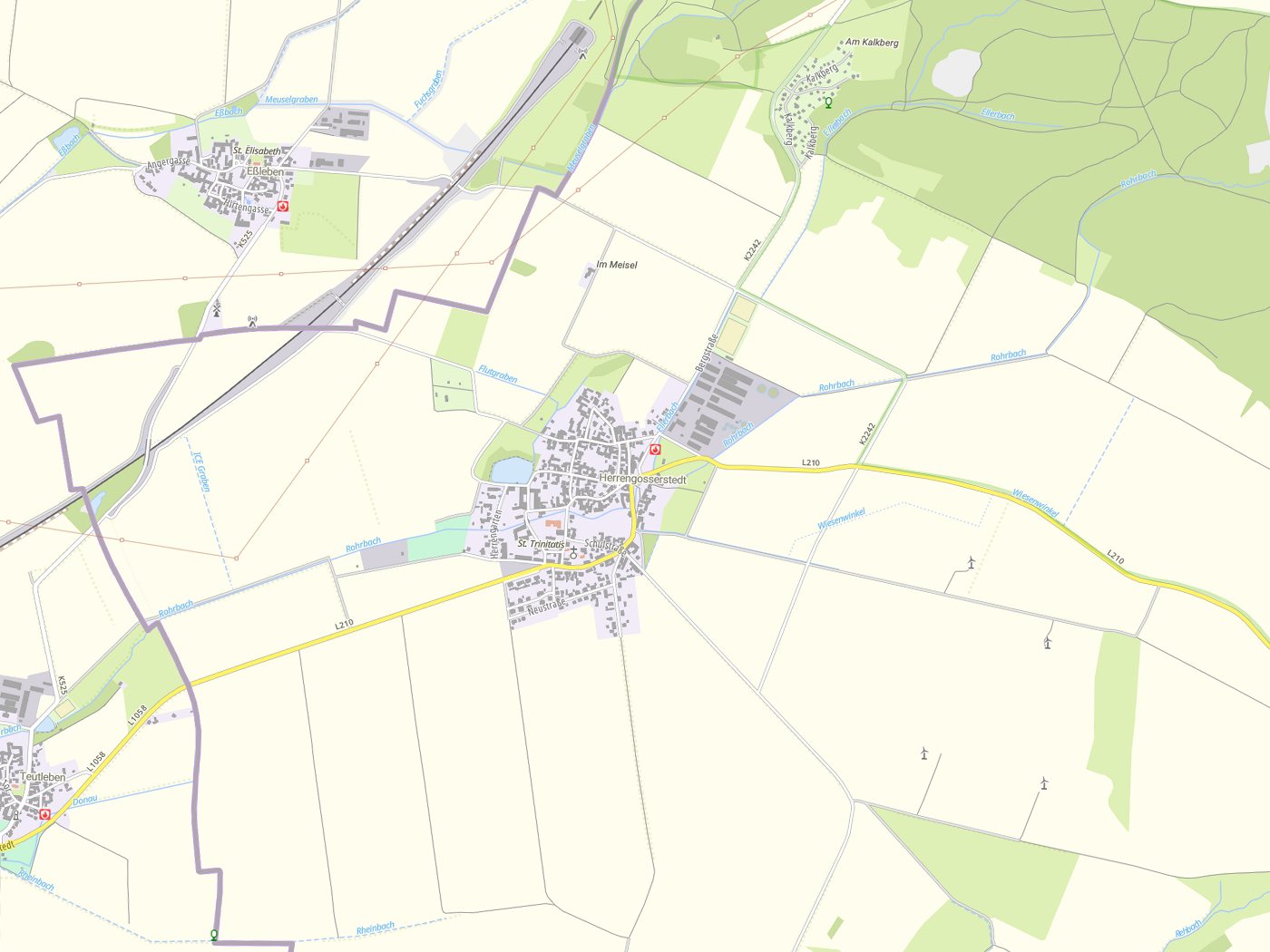 Kartenausschnitt An der Poststraße mit Gewässern