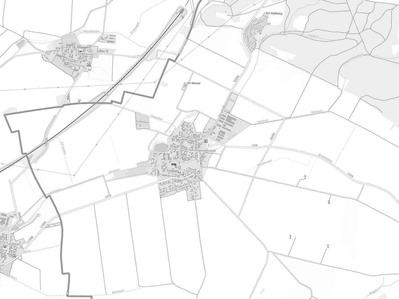 Kartenausschnitt An der Poststraße mit Gewässern