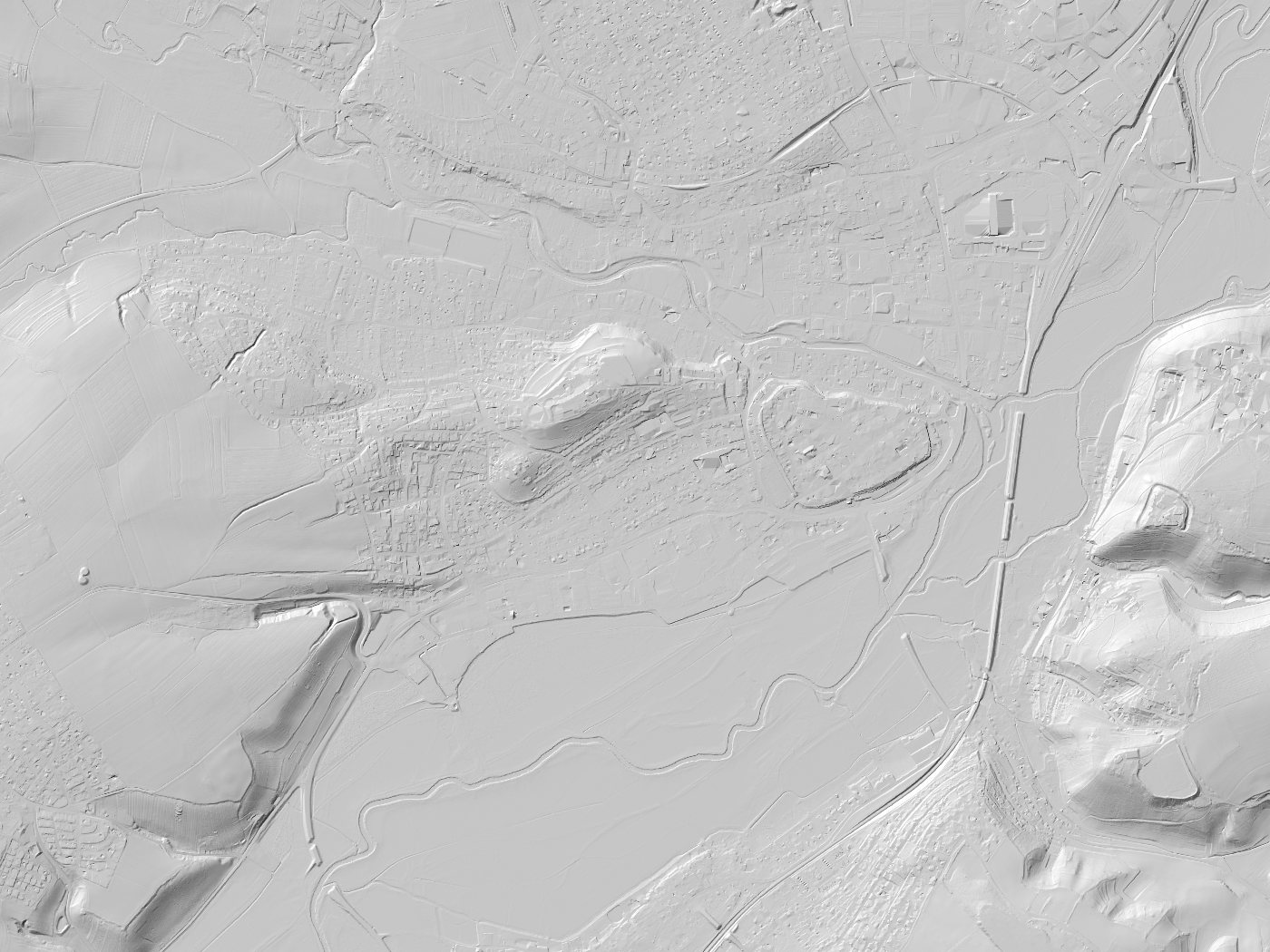 Geländeschummerung von Bad Neustadt an der Saale