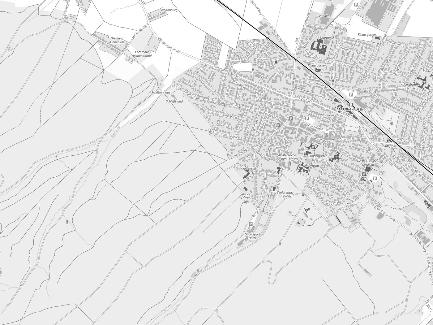 Kartenausschnitt Barsinghausen mit Gewässern