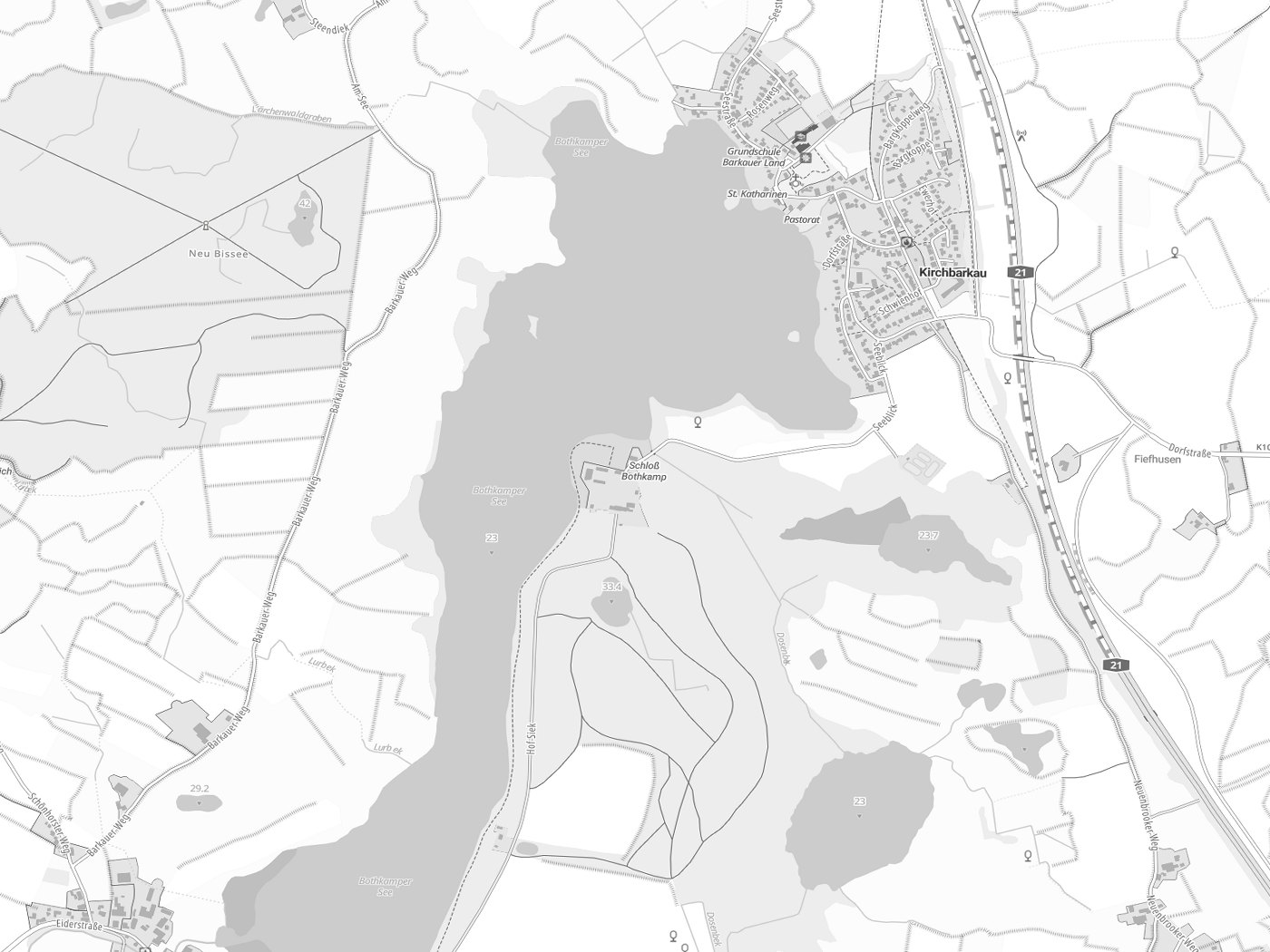 Kartenausschnitt Bothkamp mit Gewässern