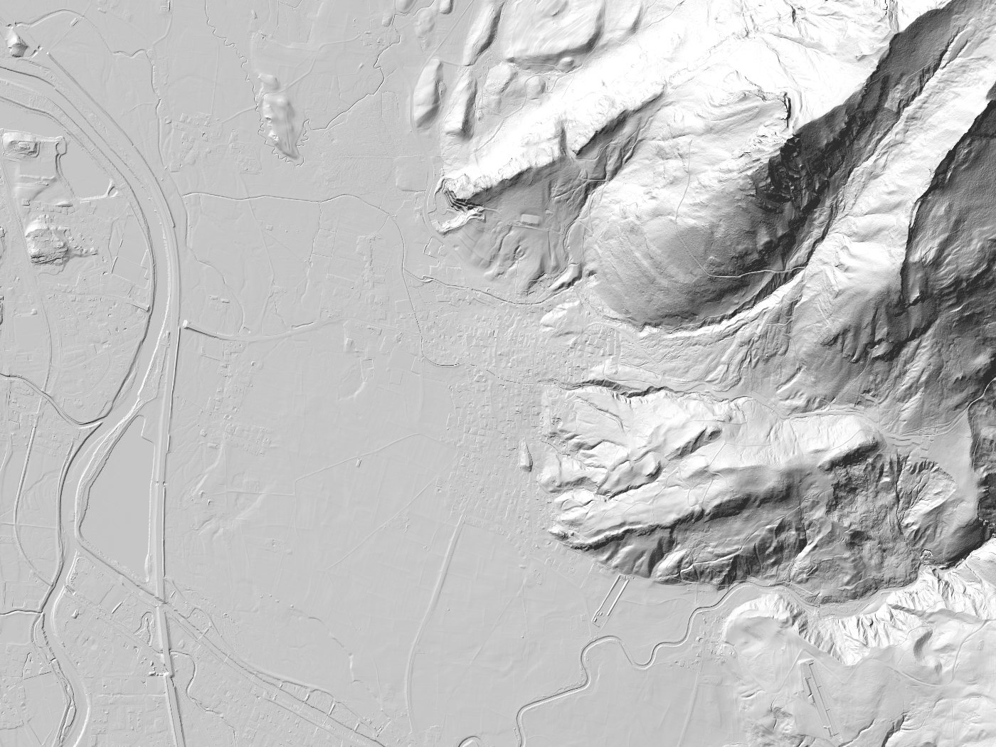 Geländeschummerung von Burgberg i.Allgäu