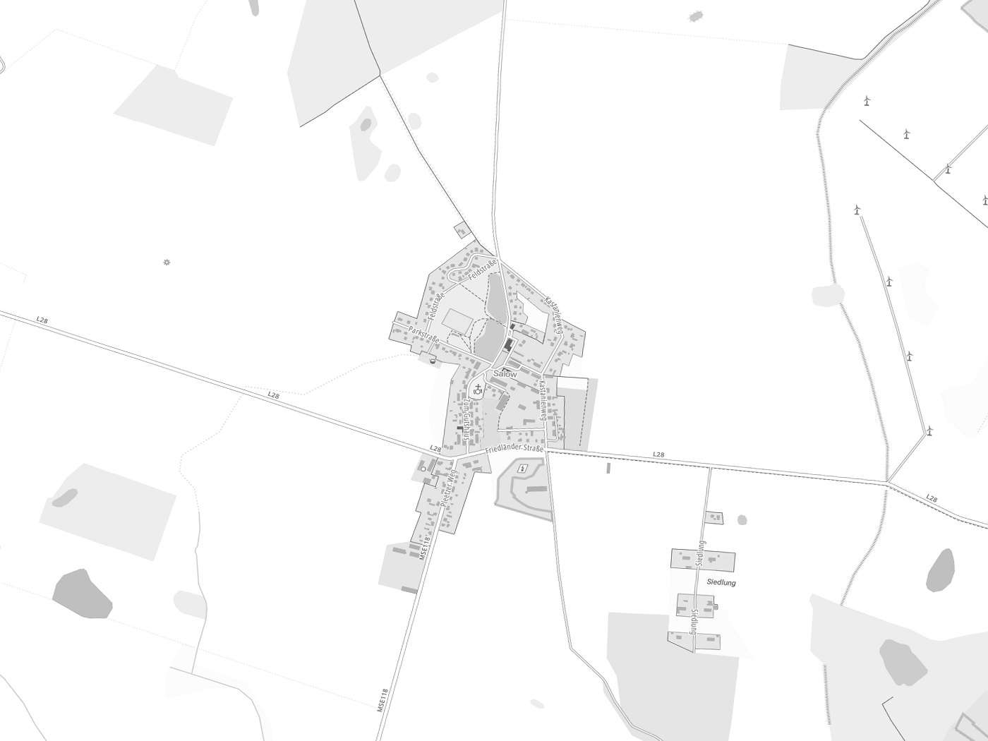 Kartenausschnitt Datzetal mit Gewässern