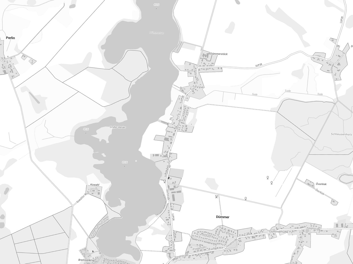 Kartenausschnitt Dümmer mit Gewässern