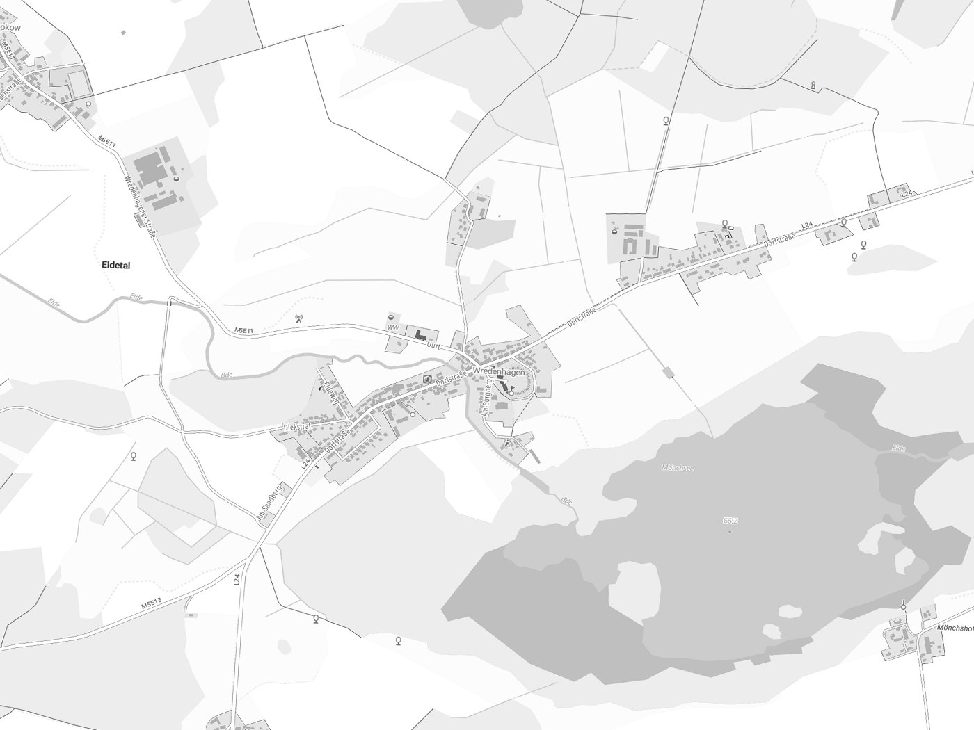 Kartenausschnitt Eldetal mit Gewässern