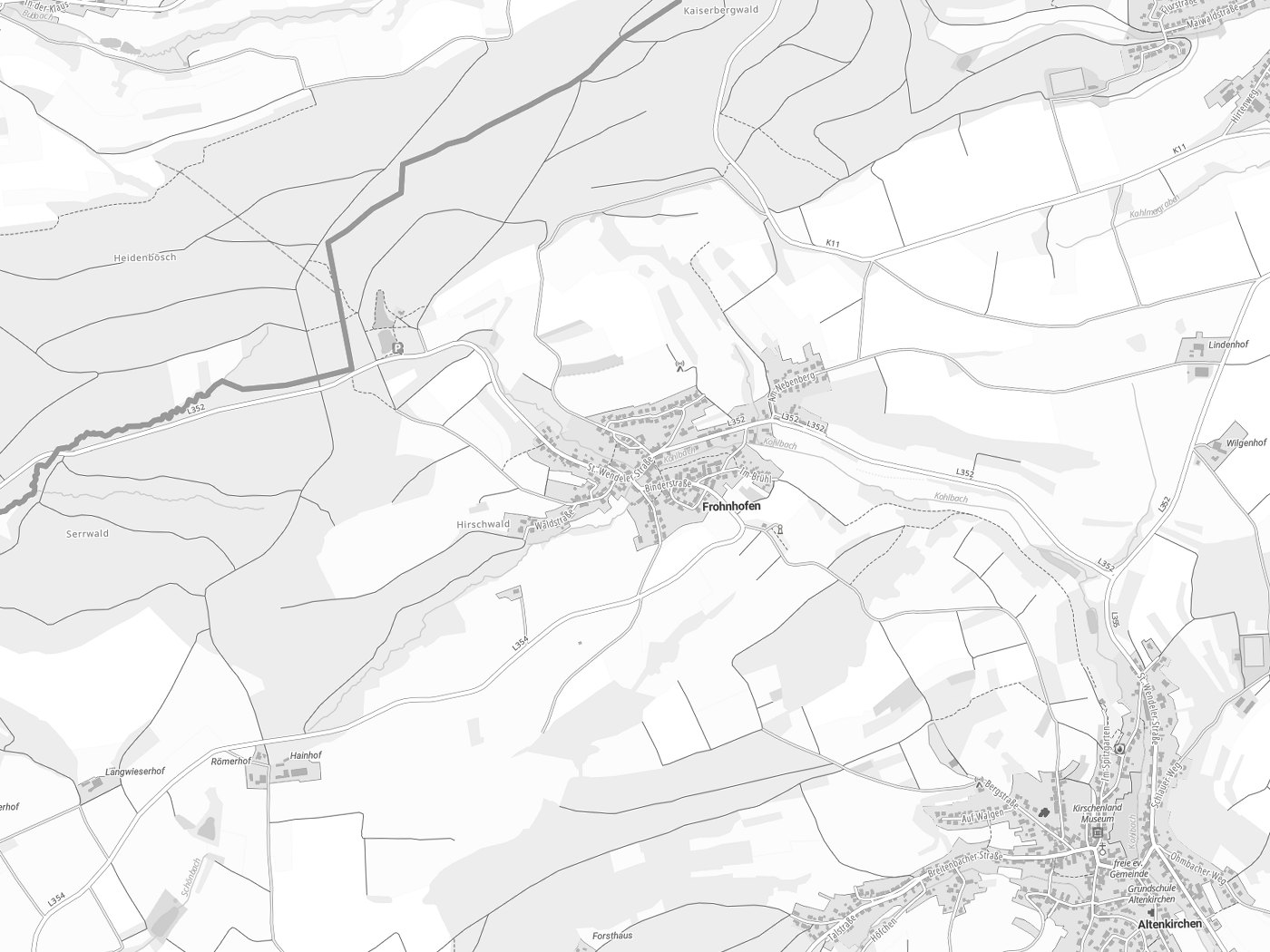 Kartenausschnitt Frohnhofen mit Gewässern