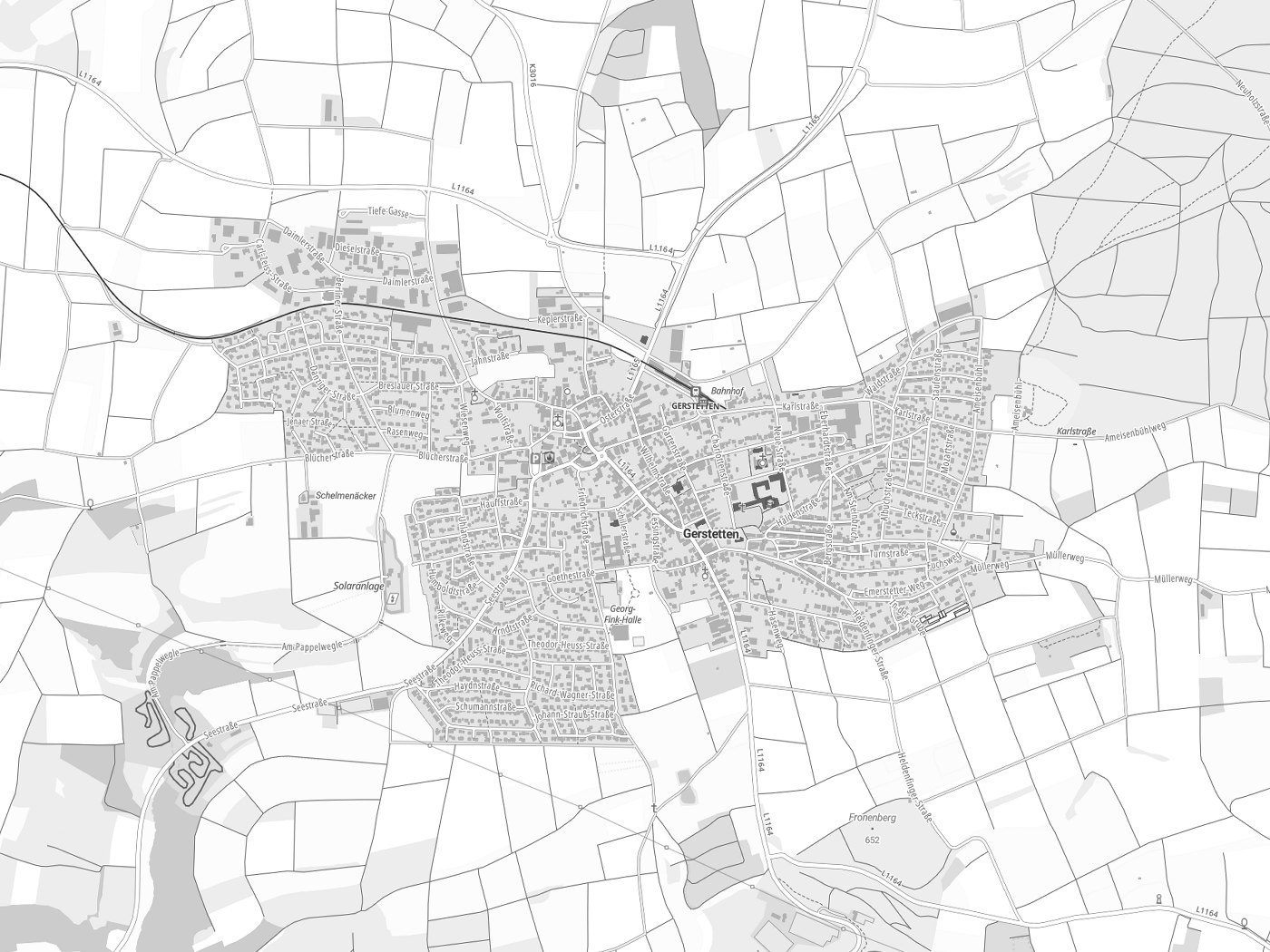 Kartenausschnitt Gerstetten mit Gewässern