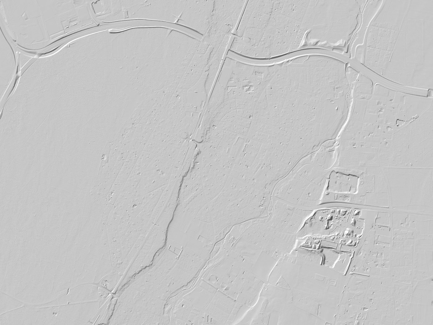 Geländeschummerung von Gräfelfing
