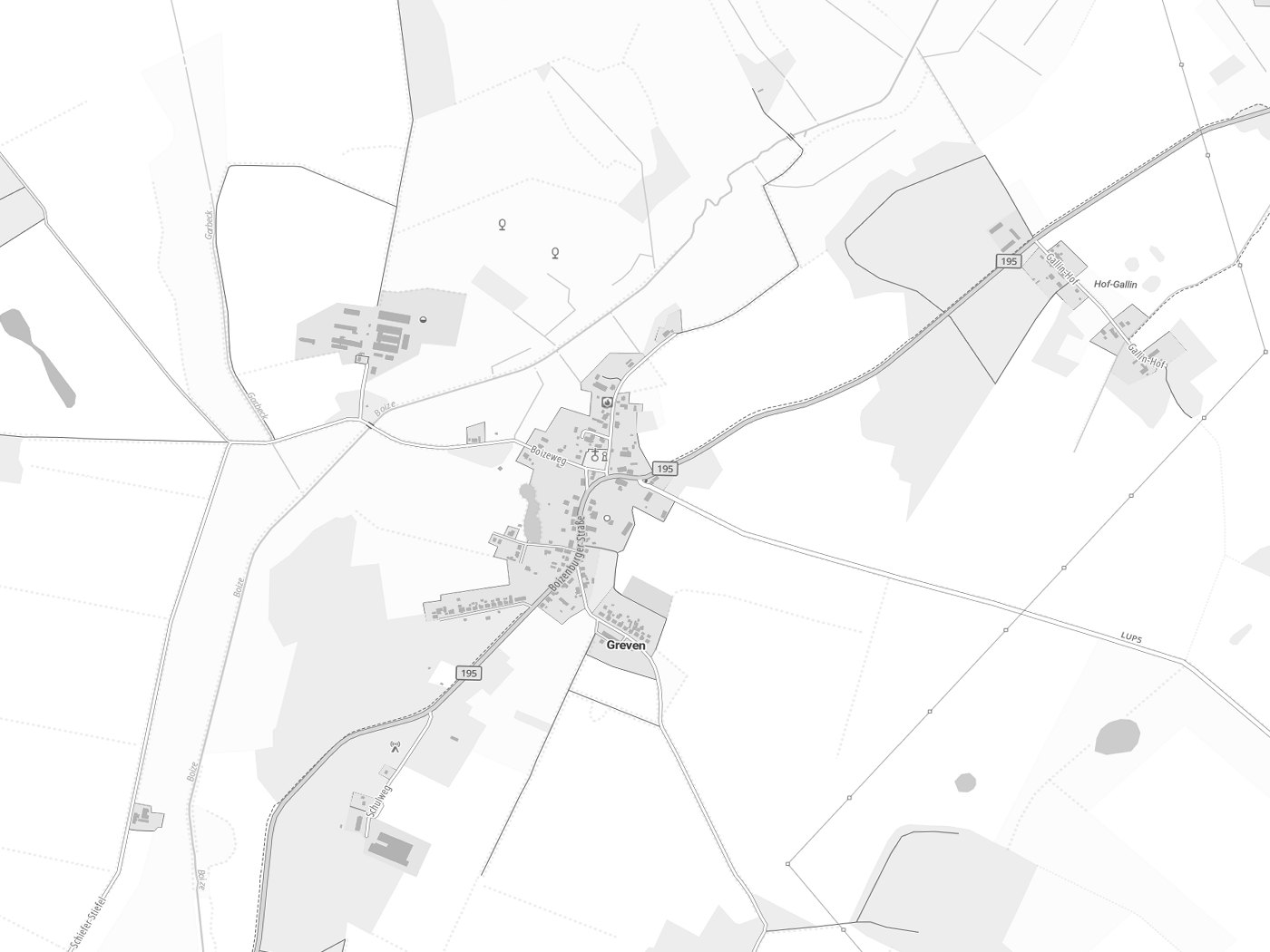 Kartenausschnitt Greven mit Gewässern
