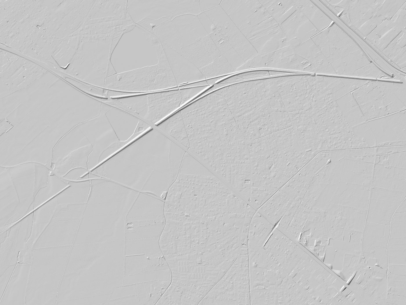 Geländeschummerung von Gröbenzell