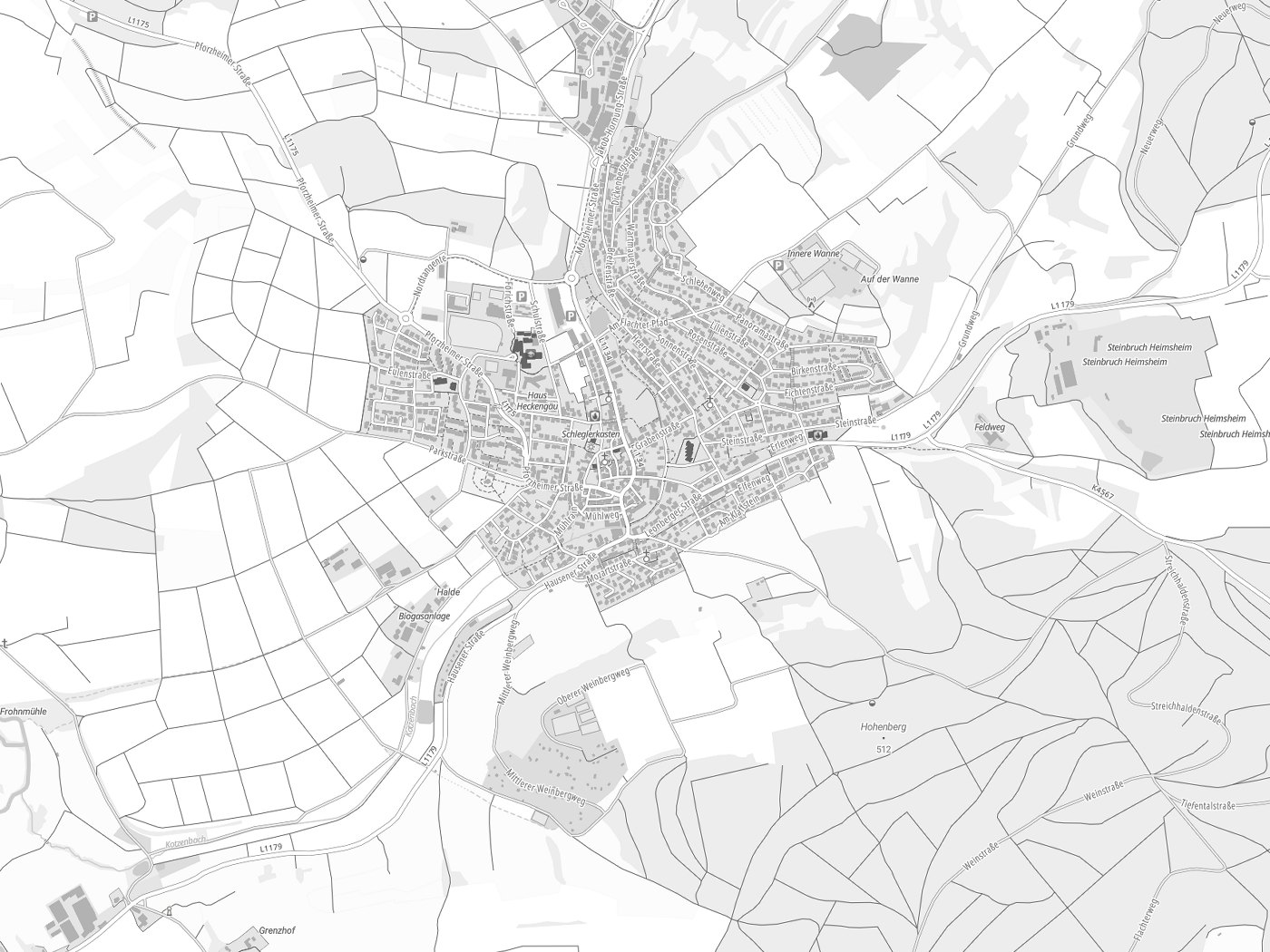 Kartenausschnitt Heimsheim mit Gewässern