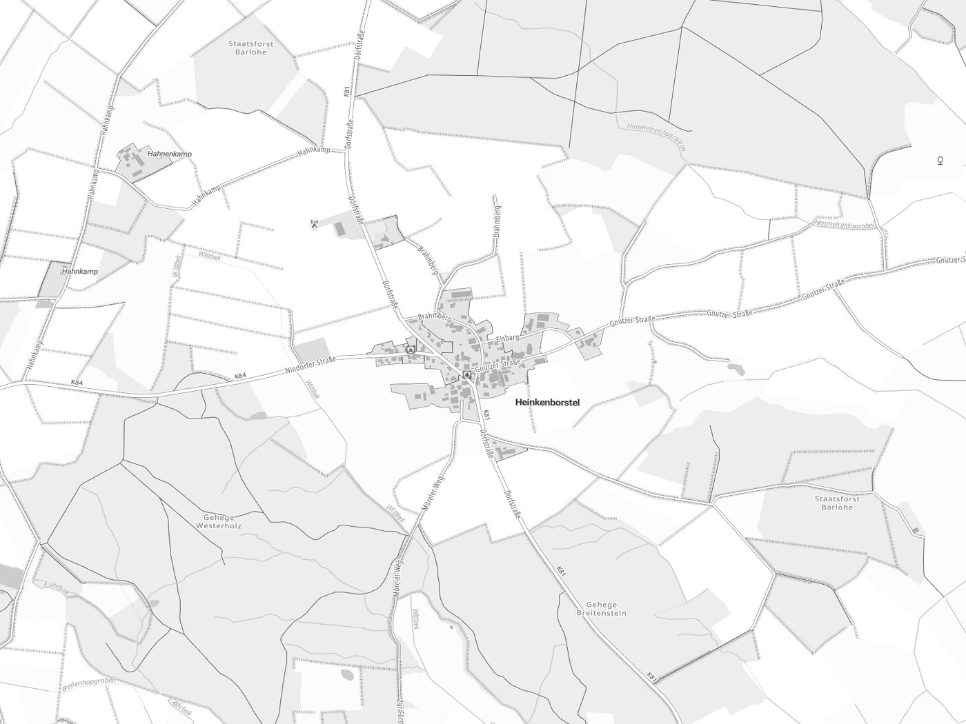 Kartenausschnitt Heinkenborstel mit Gewässern
