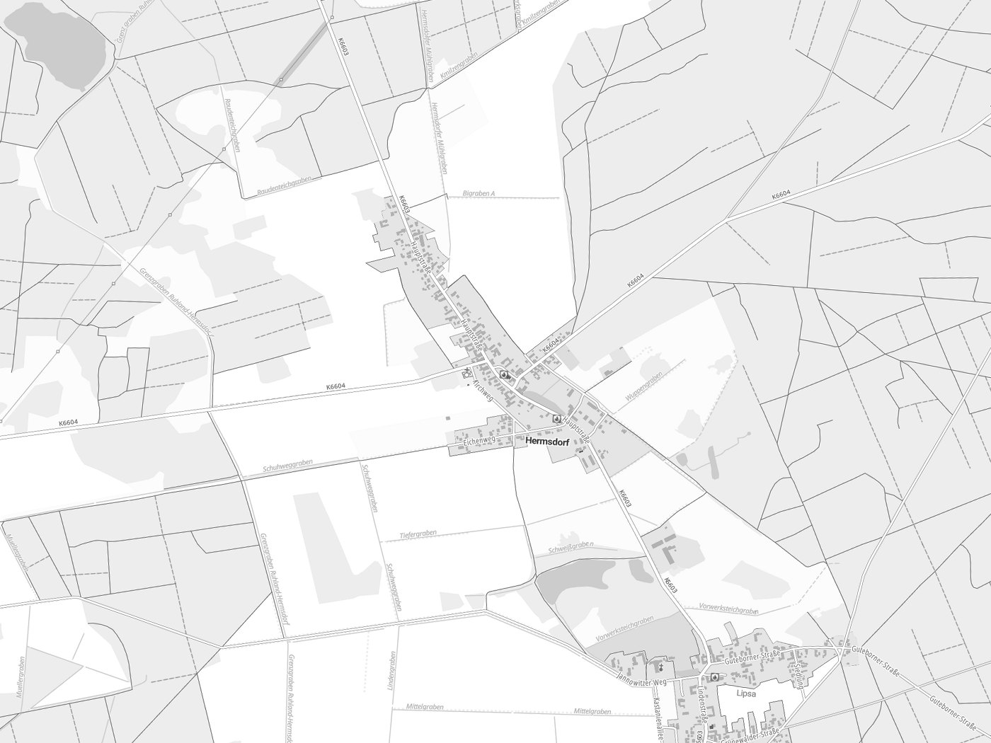 Kartenausschnitt Hermsdorf mit Gewässern