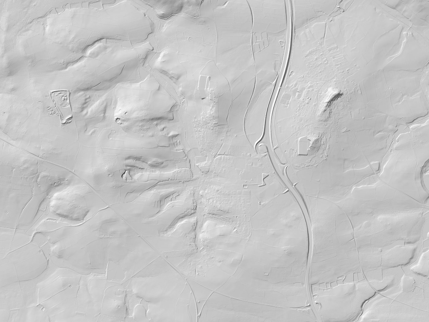 Geländeschummerung von Höchstädt i.Fichtelgebirge