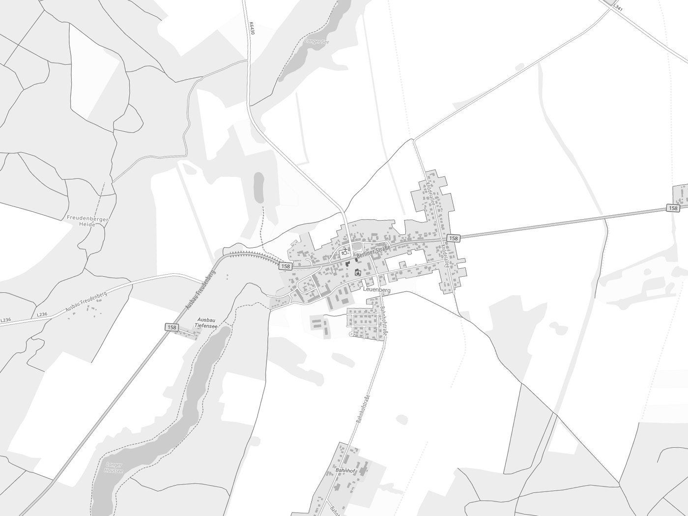 Kartenausschnitt Höhenland mit Gewässern