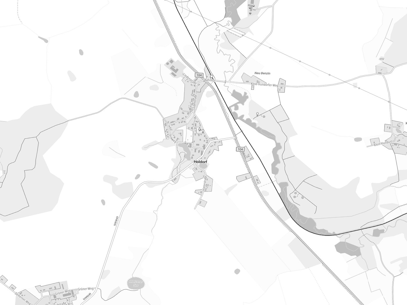 Kartenausschnitt Holdorf mit Gewässern