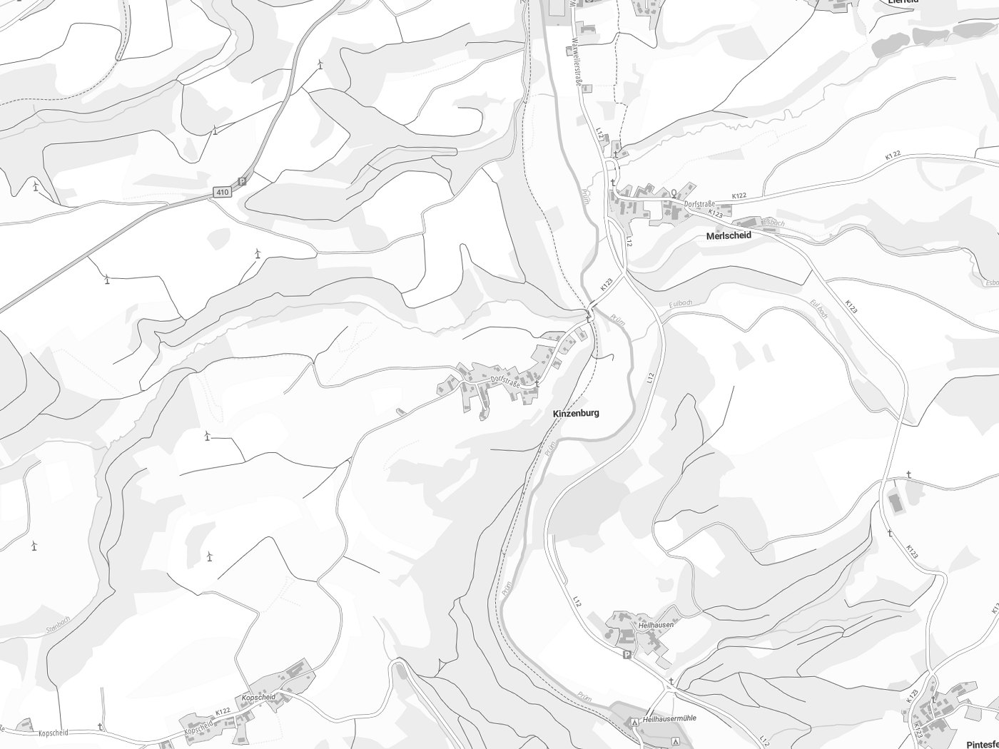 Kartenausschnitt Kinzenburg mit Gewässern