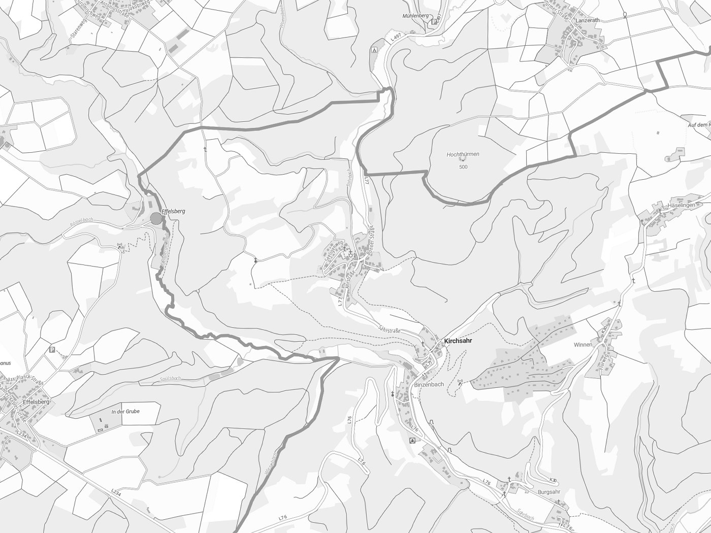 Kartenausschnitt Kirchsahr mit Gewässern