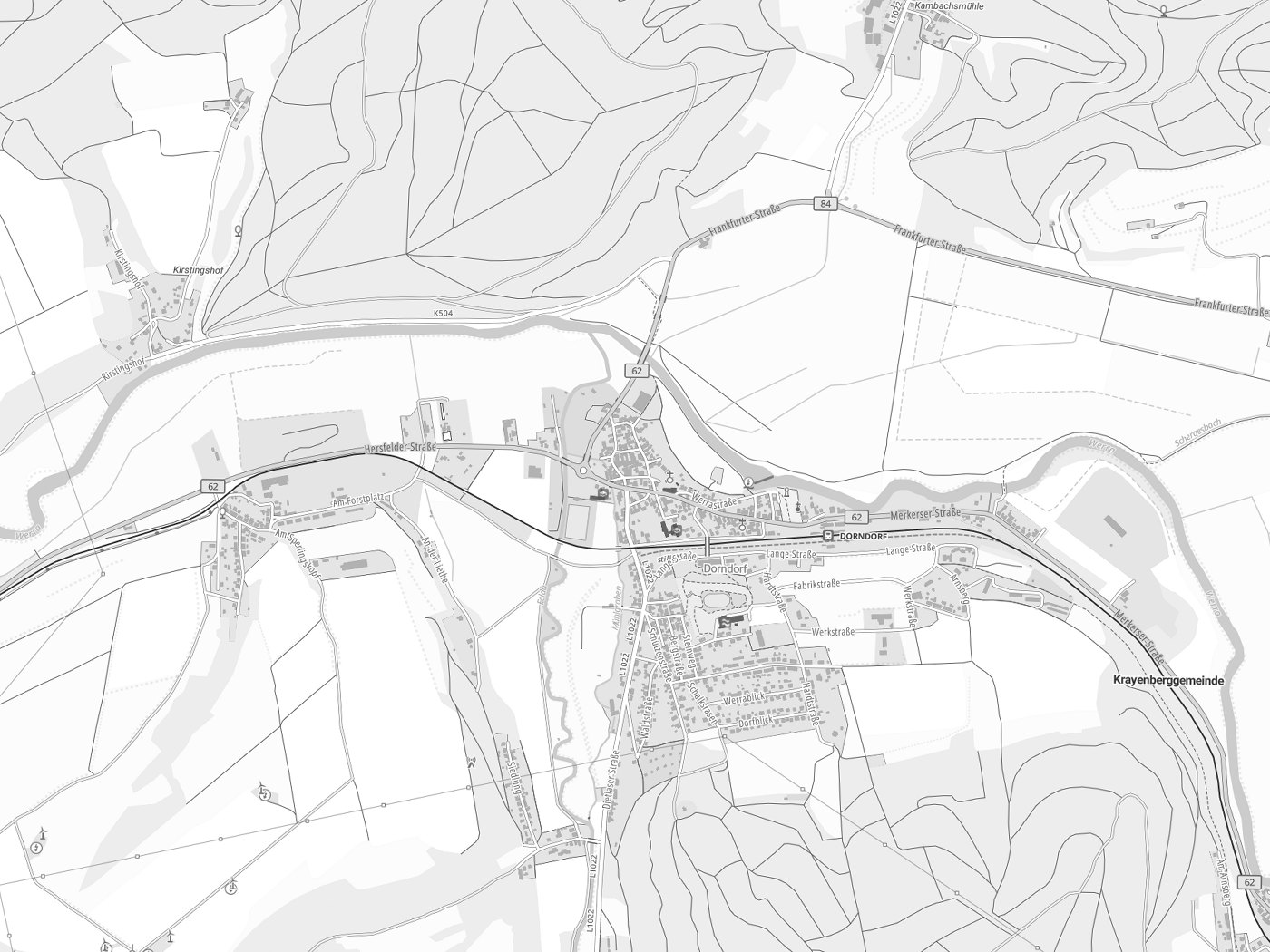 Kartenausschnitt Krayenberggemeinde mit Gewässern