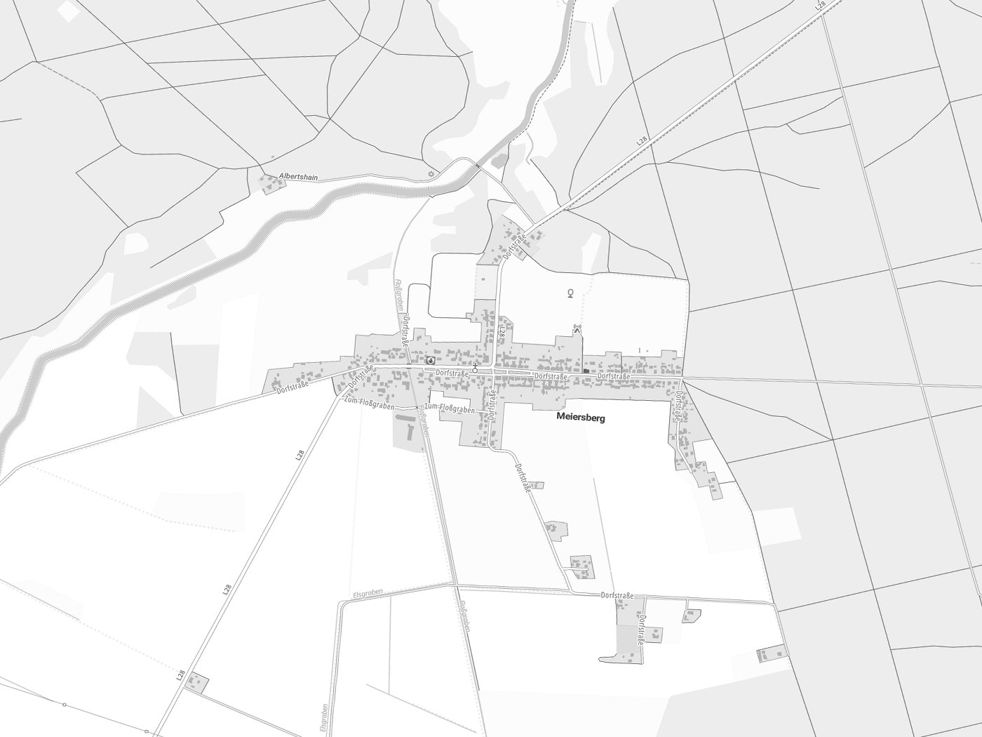Kartenausschnitt Meiersberg mit Gewässern