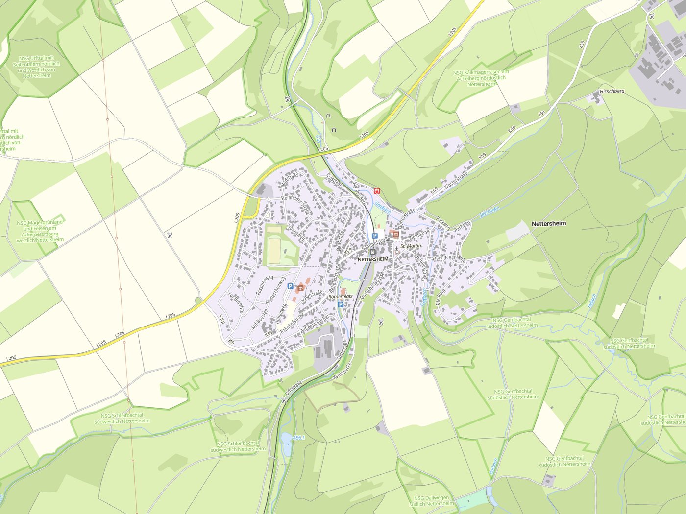 Kartenausschnitt Nettersheim mit Gewässern
