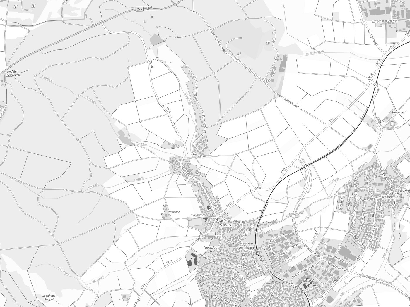 Kartenausschnitt Neu-Anspach mit Gewässern