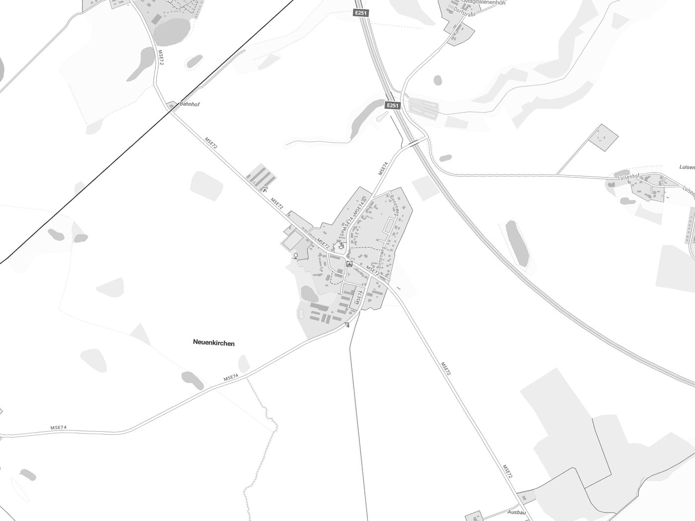 Kartenausschnitt Neuenkirchen mit Gewässern