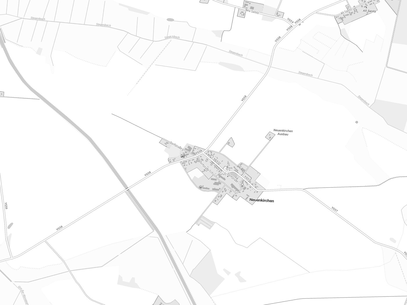 Kartenausschnitt Neuenkirchen mit Gewässern