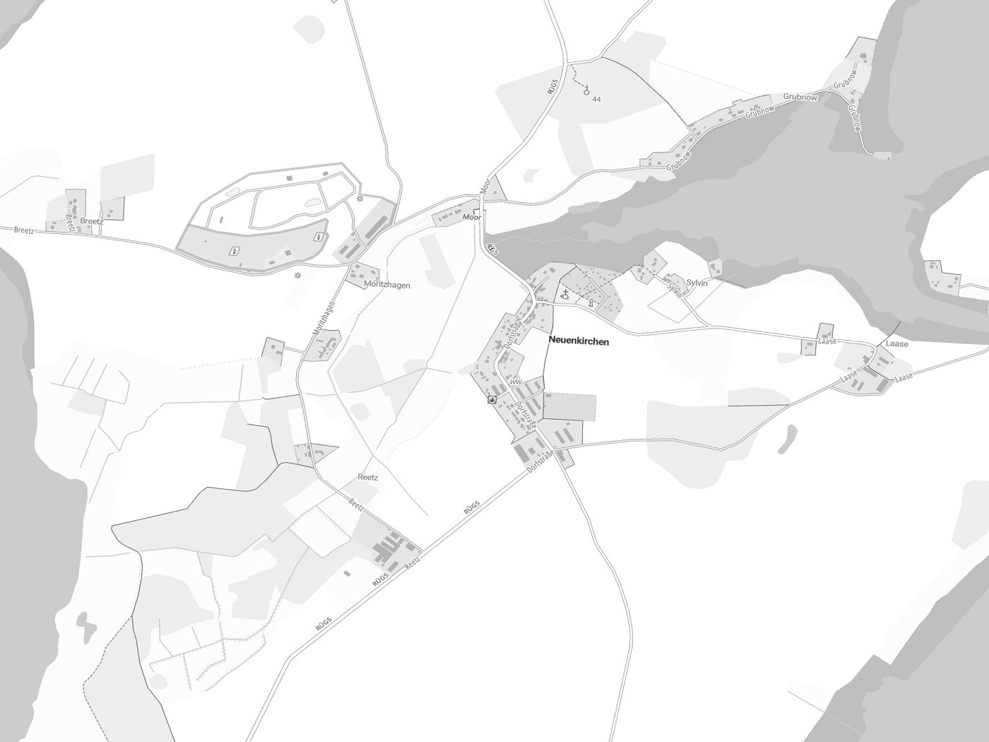 Kartenausschnitt Neuenkirchen mit Gewässern