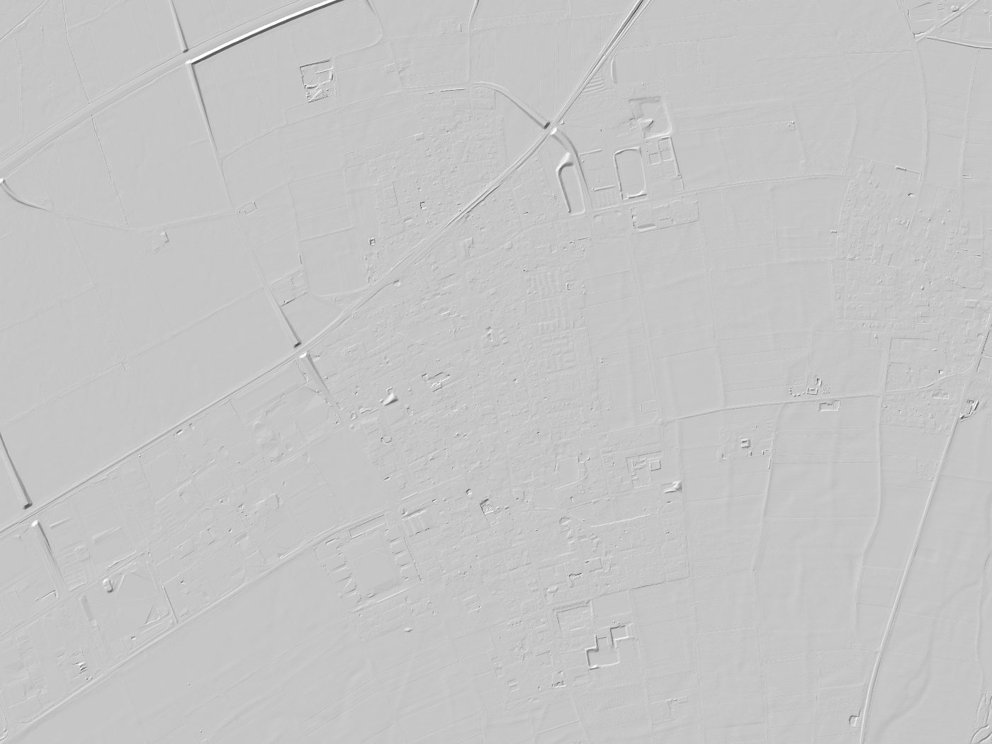 Geländeschummerung von Neufahrn bei Freising