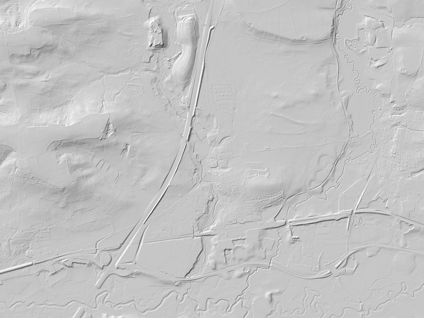 Geländeschummerung von Neunkirchen a.Sand