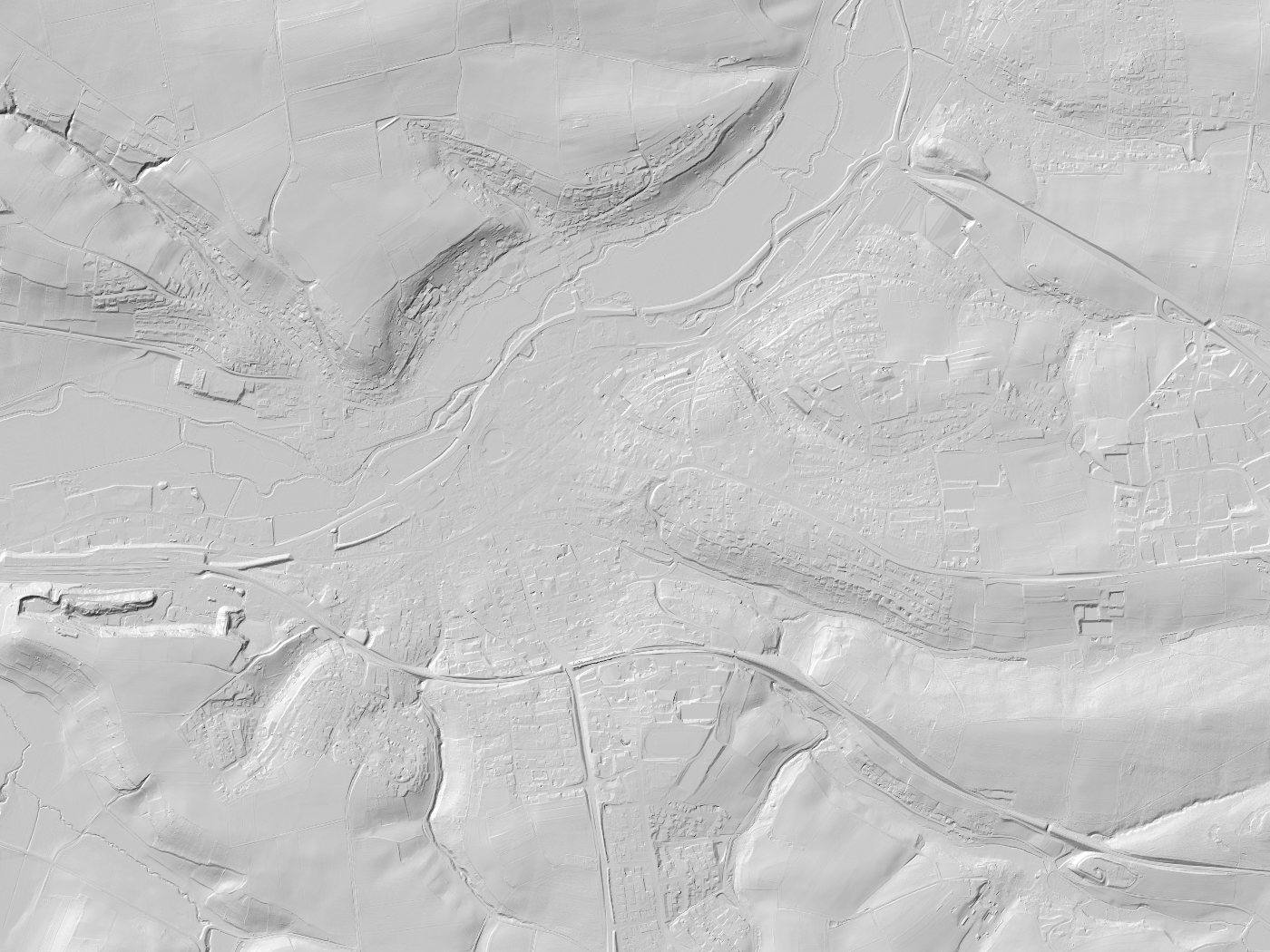 Geländeschummerung von Neustadt an der Aisch
