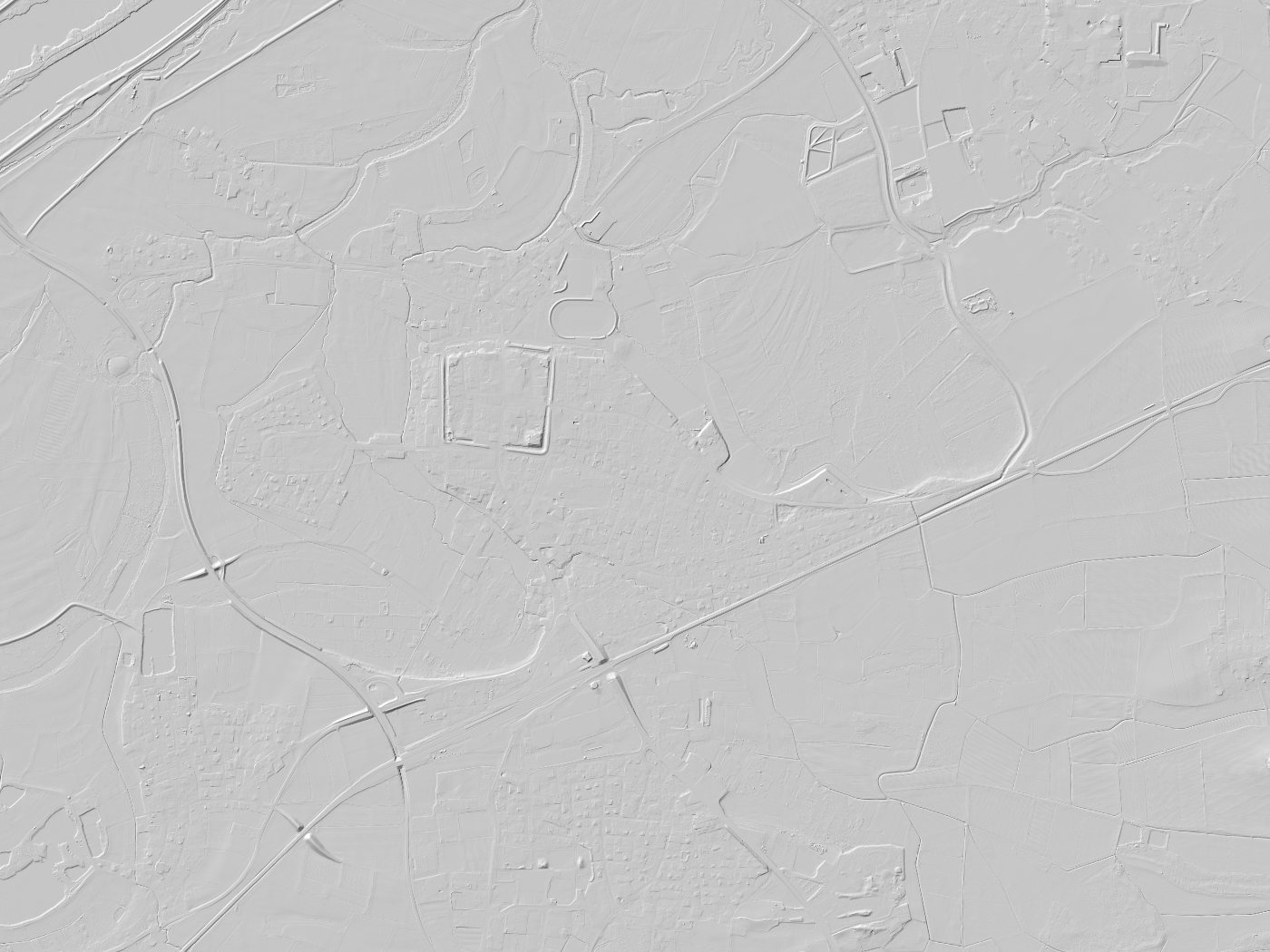 Geländeschummerung von Neustadt an der Donau