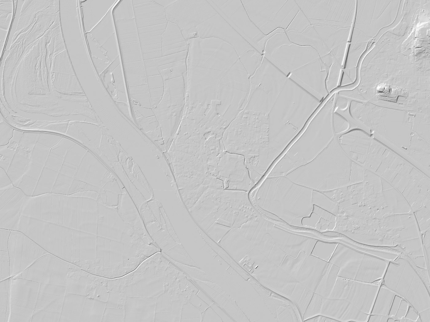 Geländeschummerung von Niederalteich