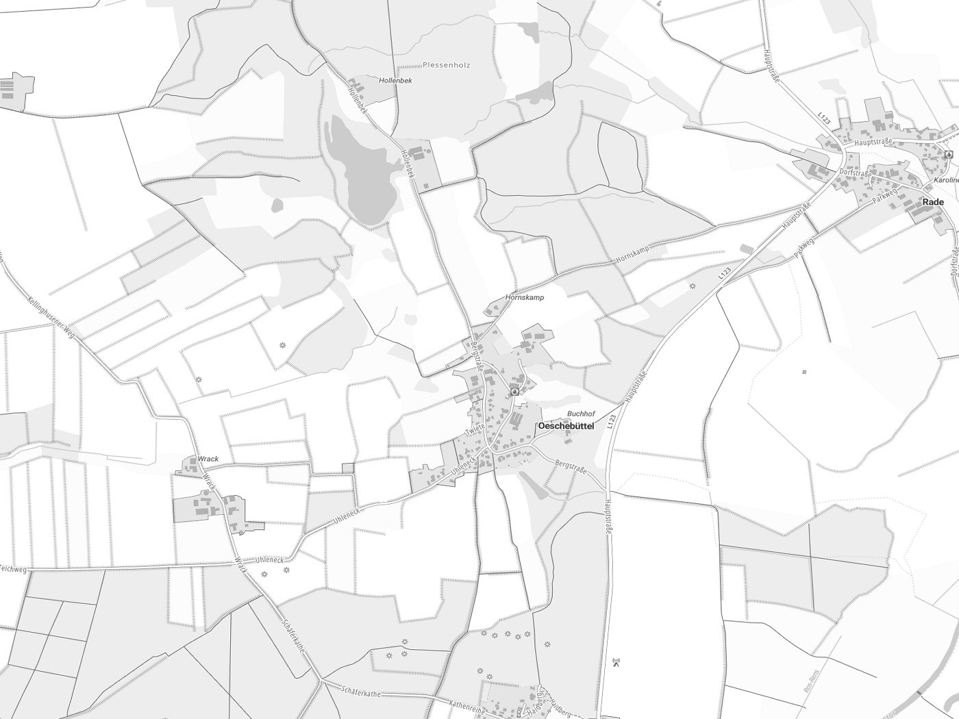 Kartenausschnitt Oeschebüttel mit Gewässern