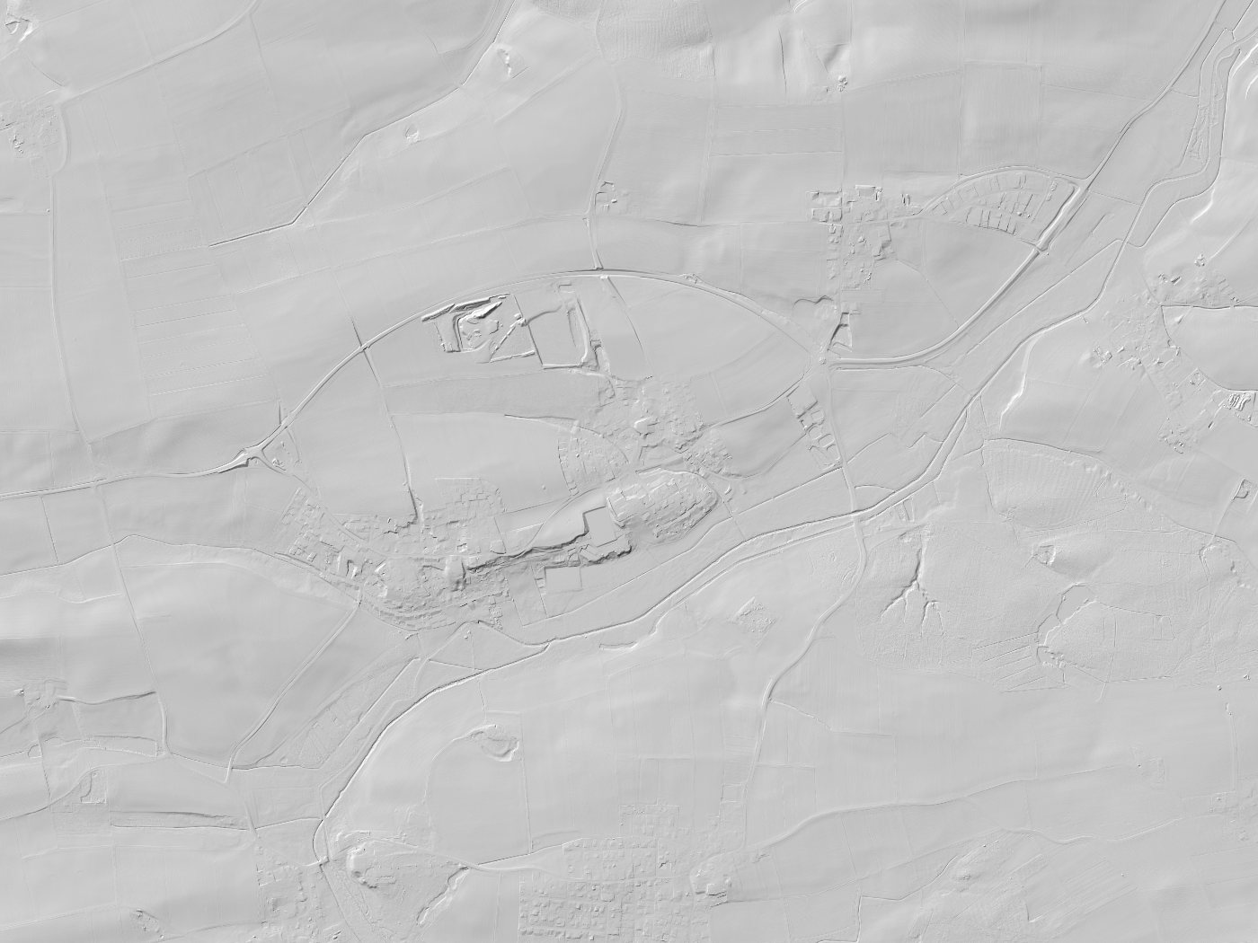 Geländeschummerung von Pfaffenhofen a.d.Glonn