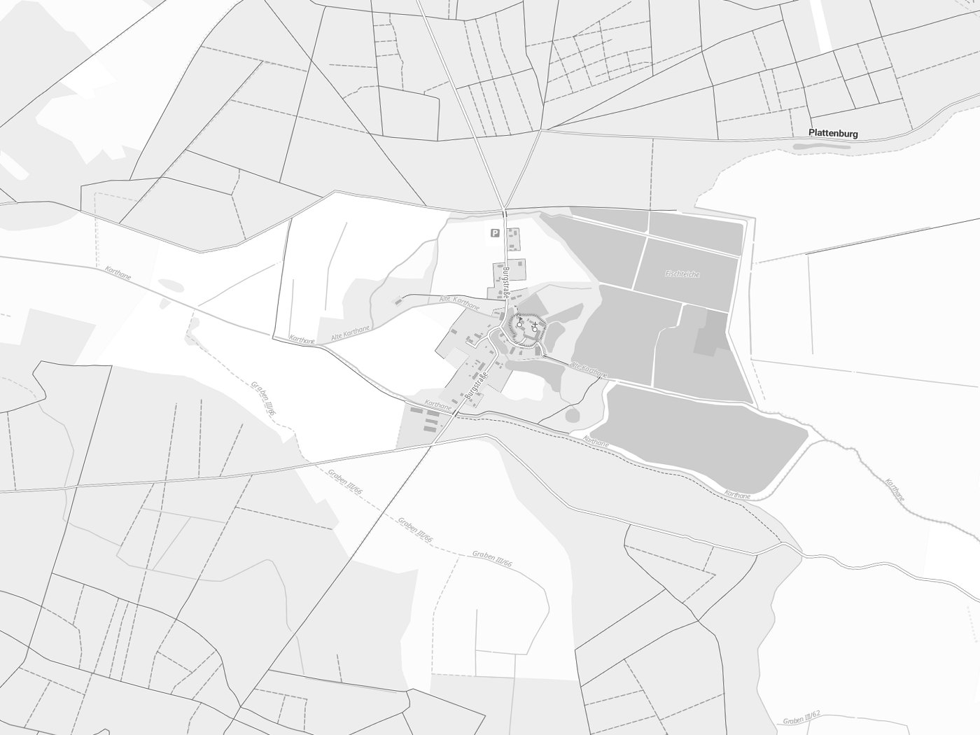 Kartenausschnitt Plattenburg mit Gewässern