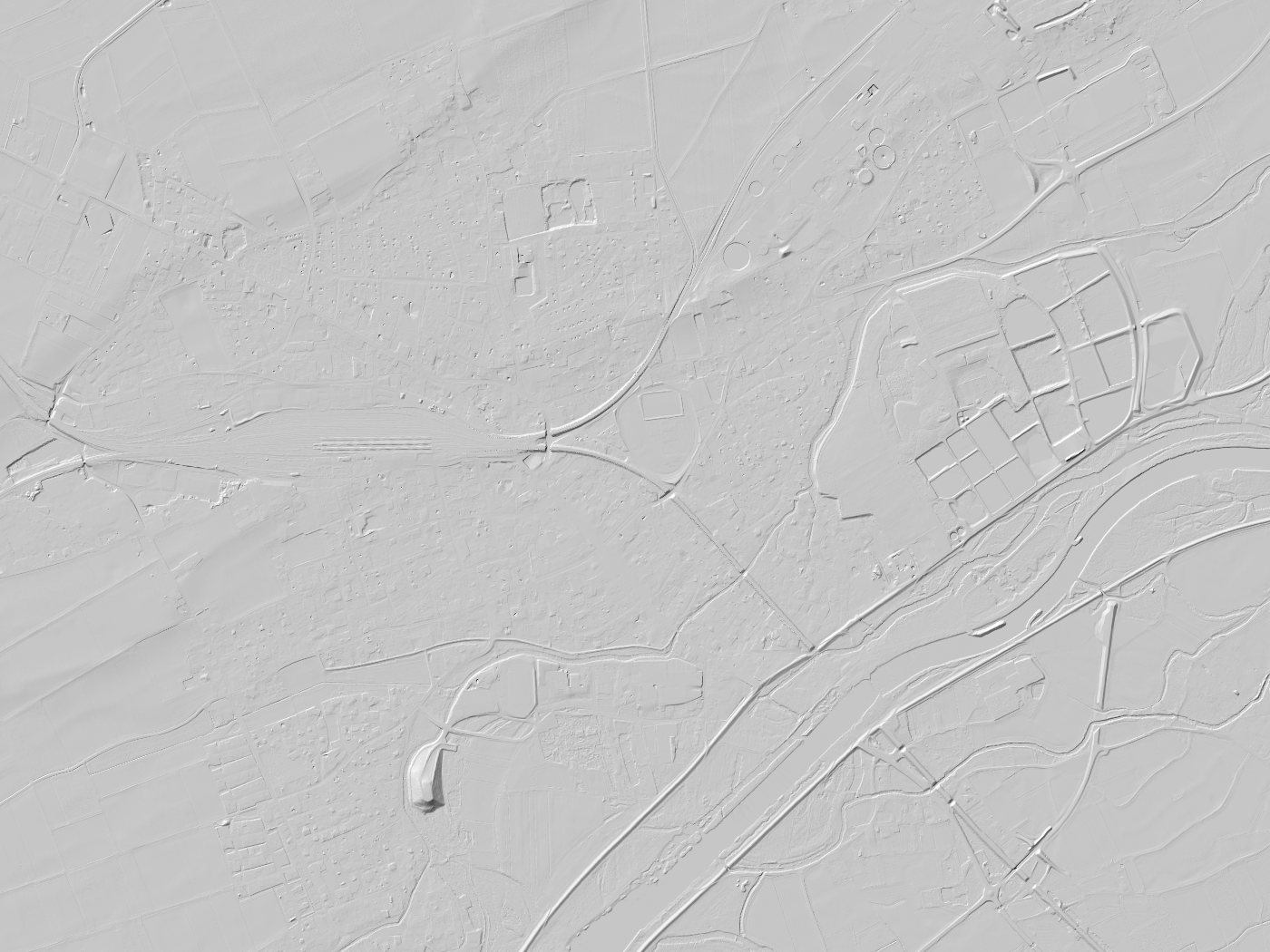 Geländeschummerung von Plattling