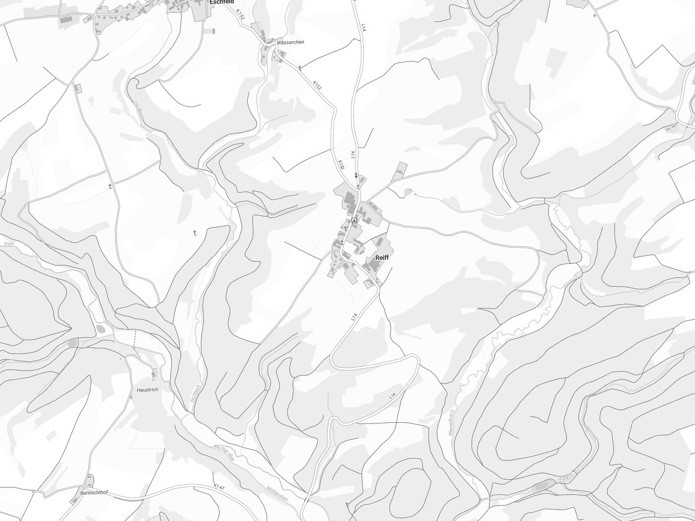 Kartenausschnitt Reiff mit Gewässern