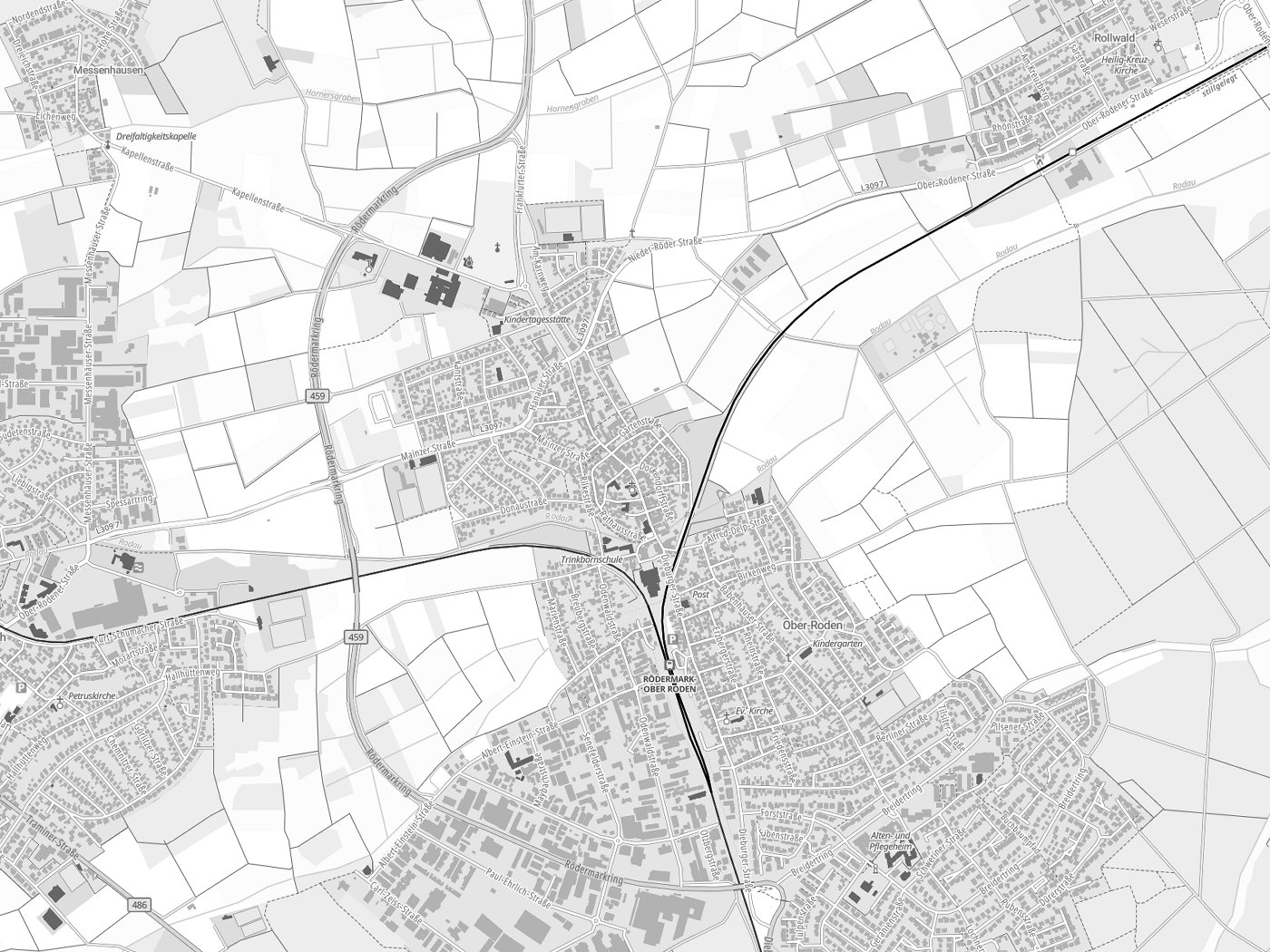 Kartenausschnitt Rödermark mit Gewässern