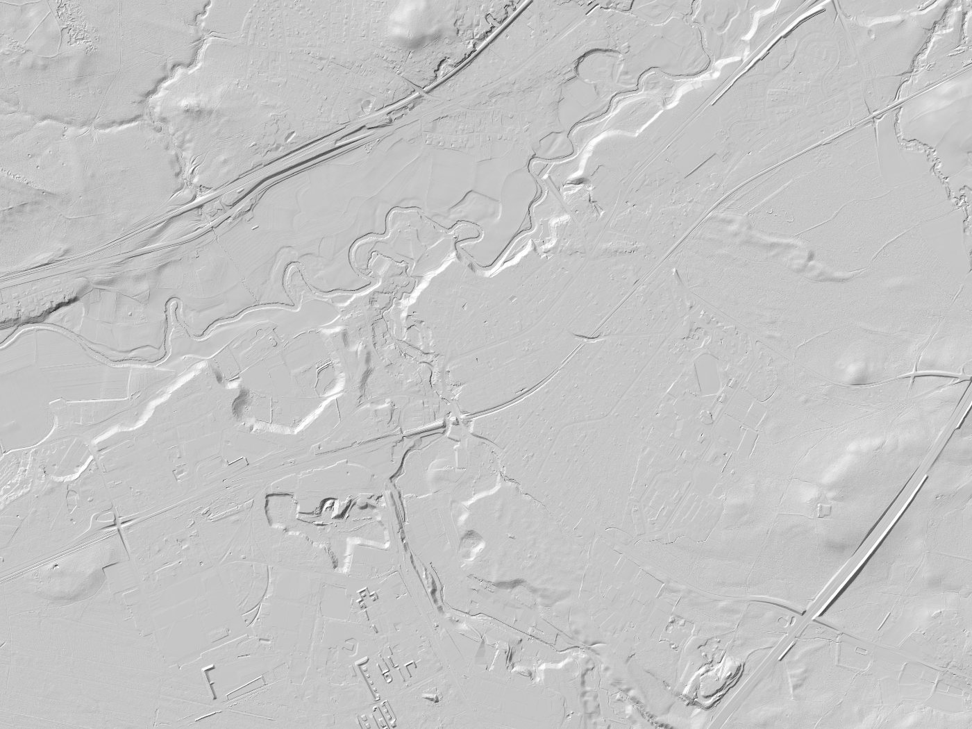 Geländeschummerung von Röthenbach an der Pegnitz