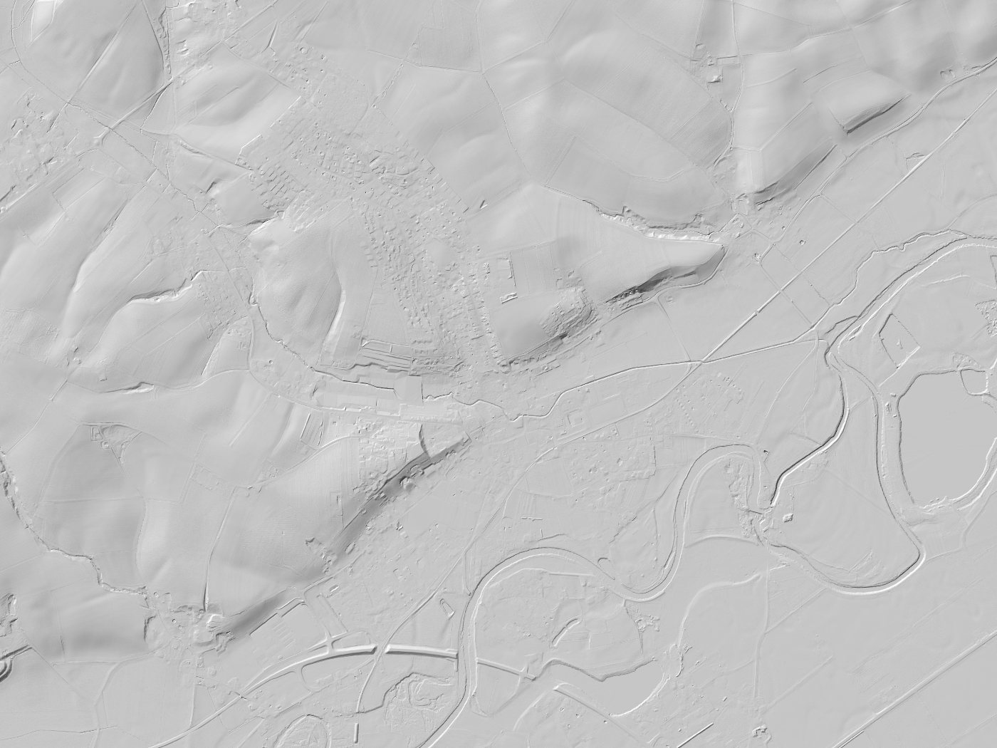 Geländeschummerung von Ruhstorf a.d.Rott