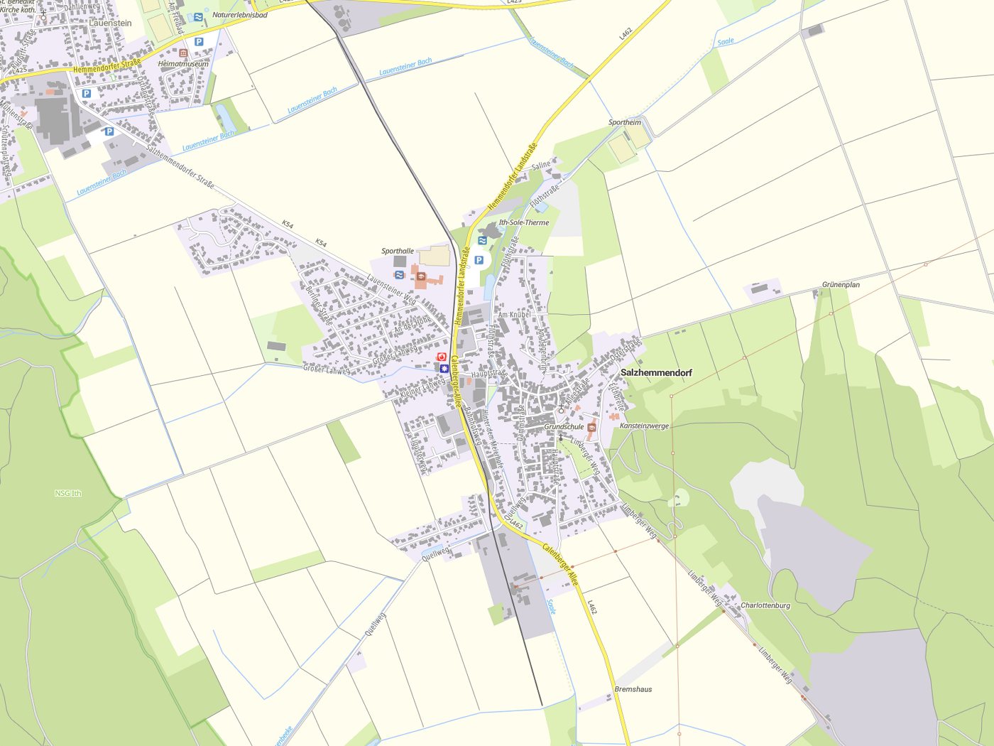 Kartenausschnitt Salzhemmendorf mit Gewässern