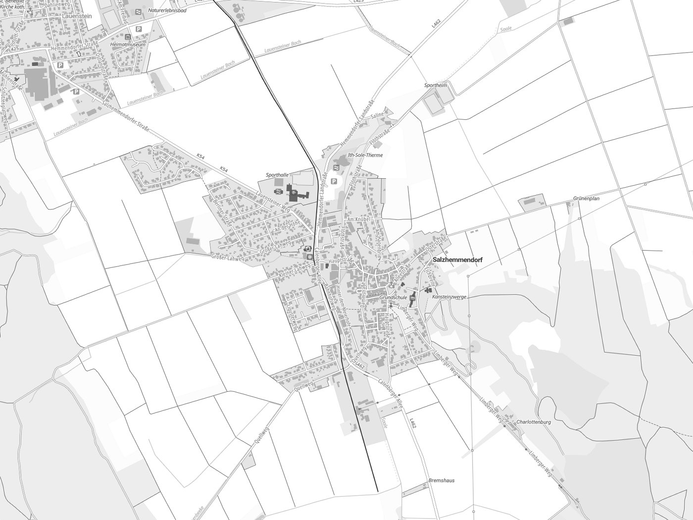 Kartenausschnitt Salzhemmendorf mit Gewässern