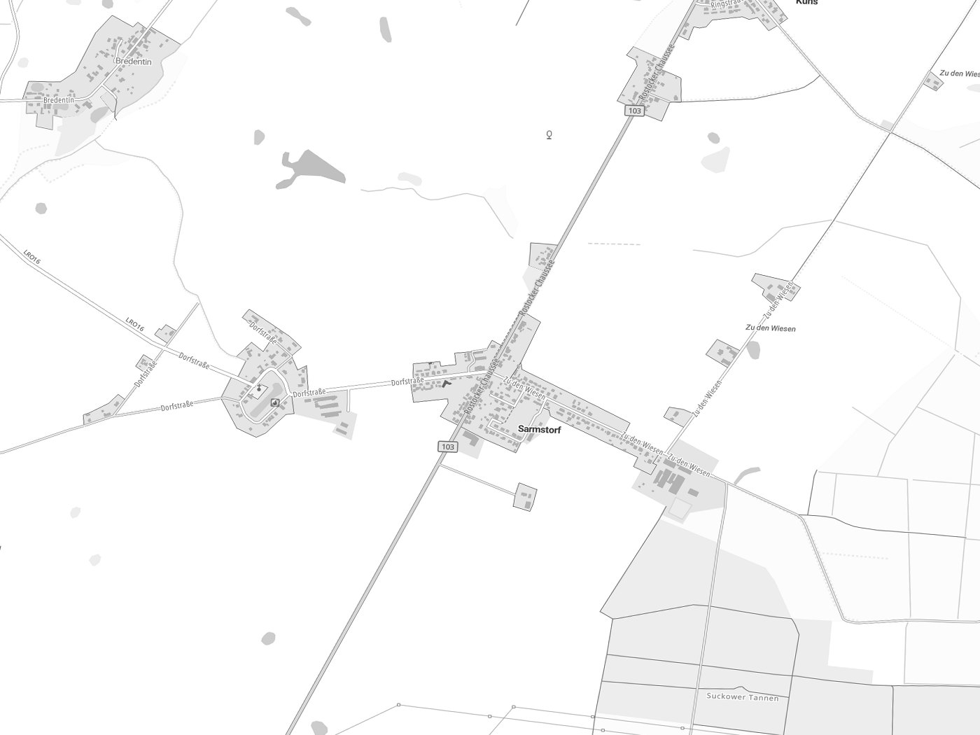 Kartenausschnitt Sarmstorf mit Gewässern