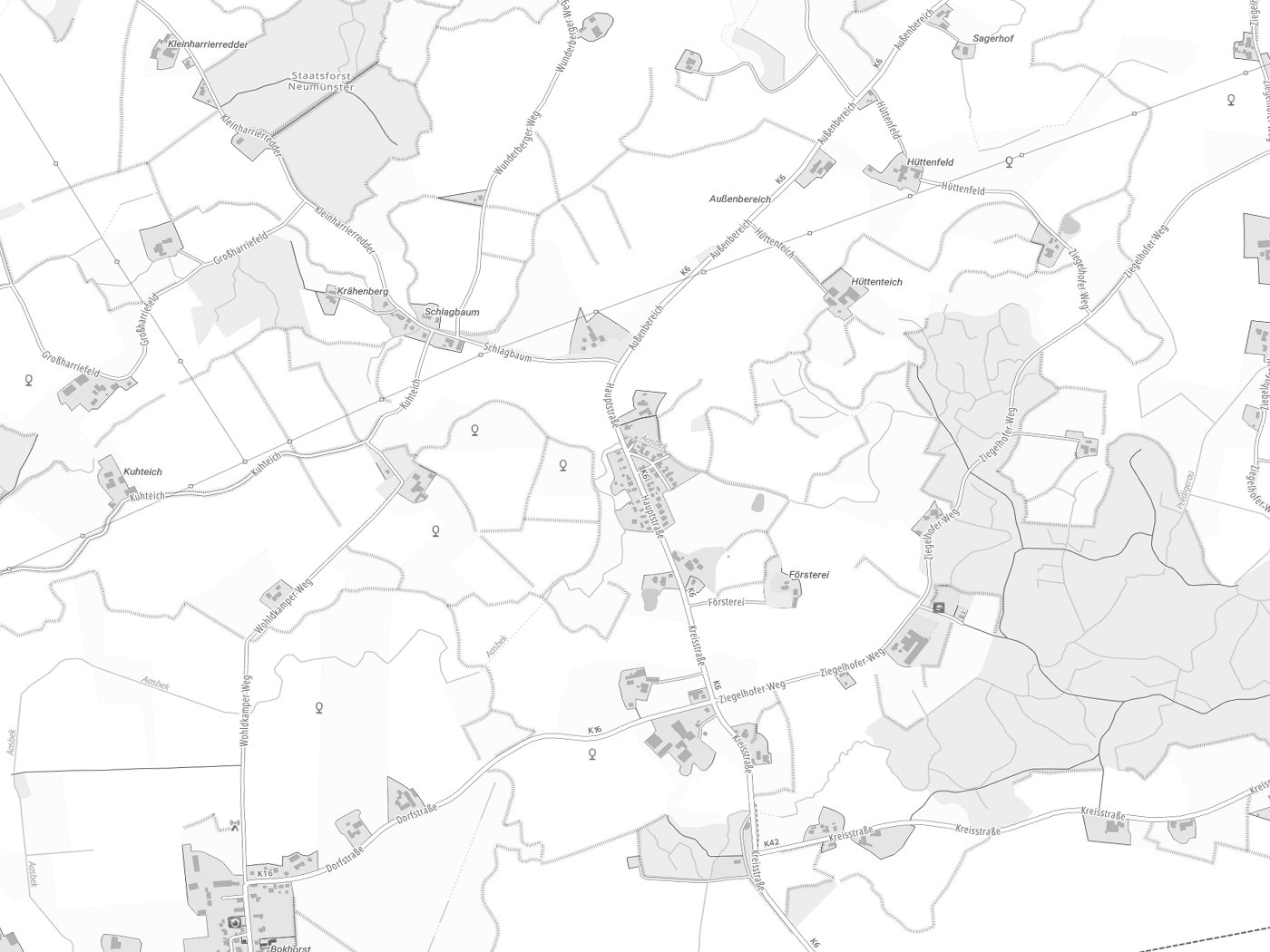 Kartenausschnitt Schillsdorf mit Gewässern
