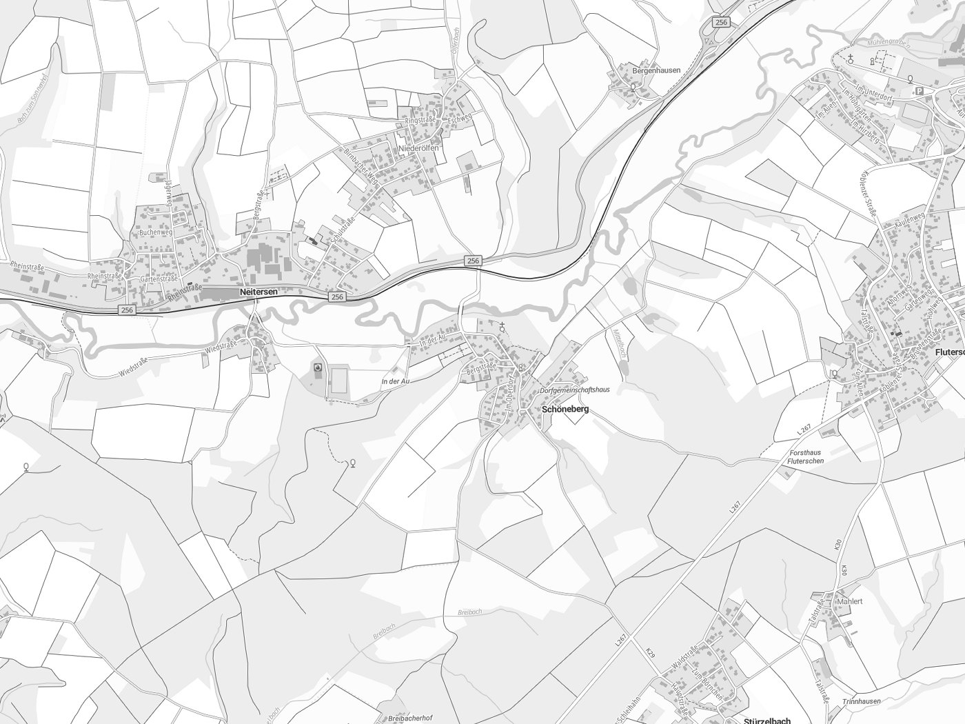 Kartenausschnitt Schöneberg mit Gewässern