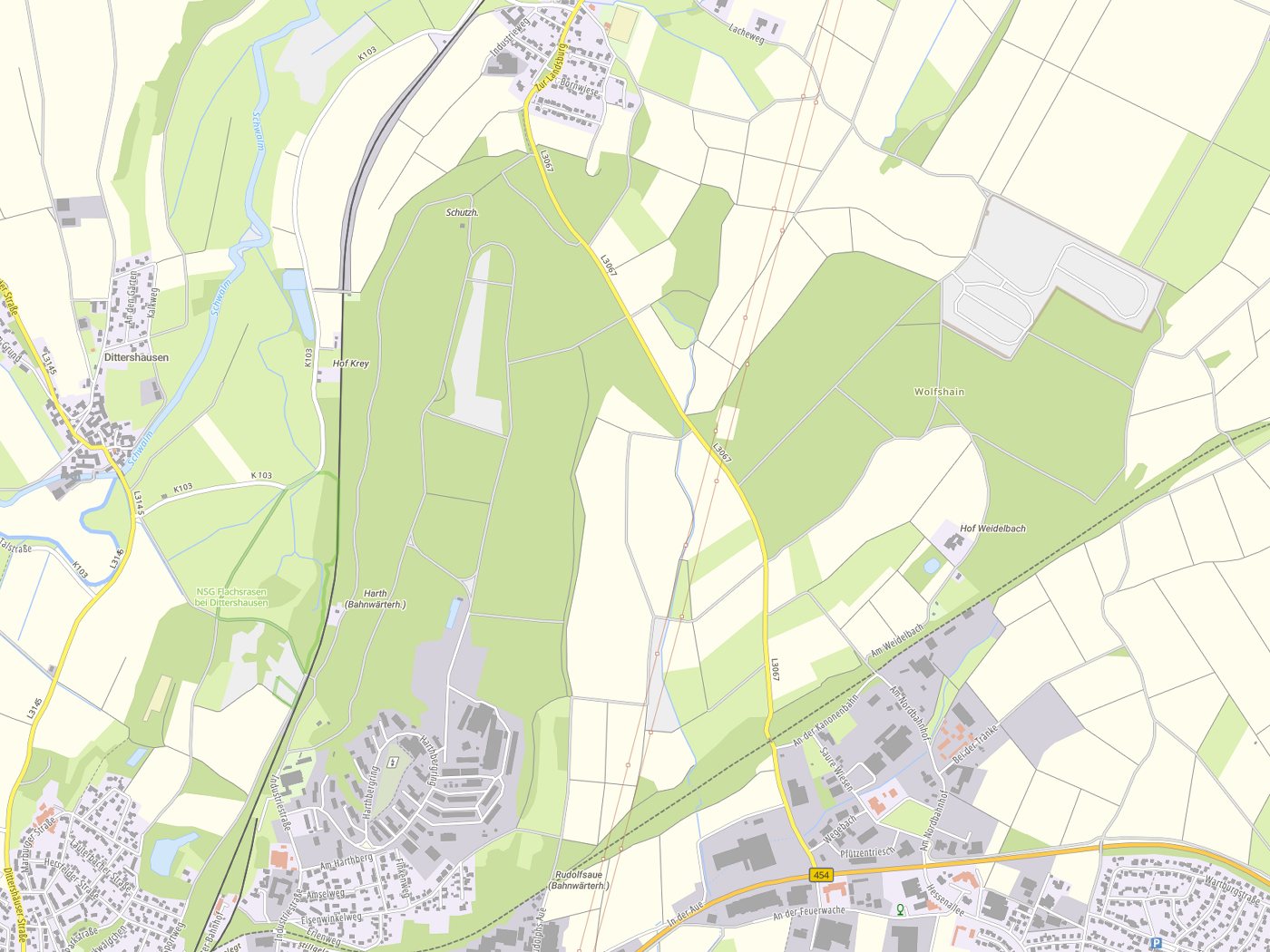 Kartenausschnitt Schwalmstadt mit Gewässern